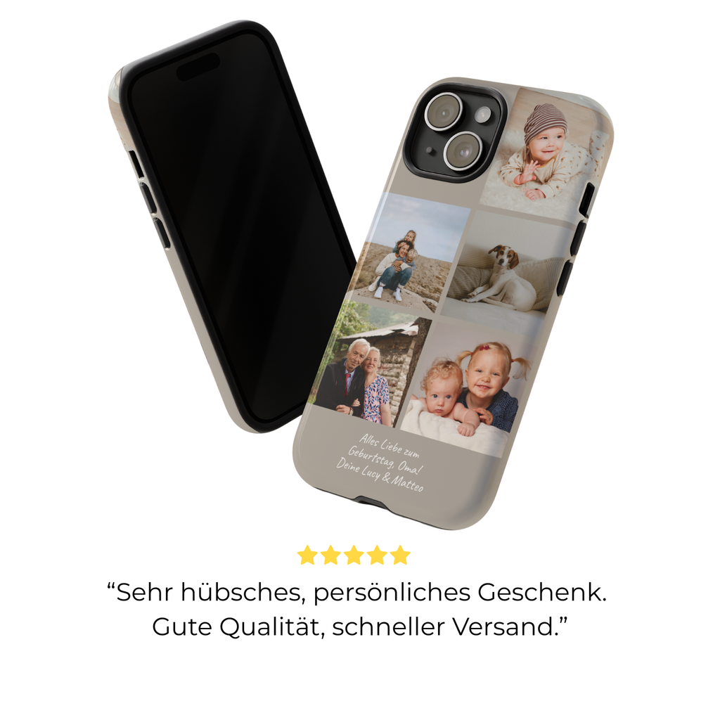 BEIGE COLLAGE – Personalisierte Foto Handyhülle mit Dual-Layer-Schutz