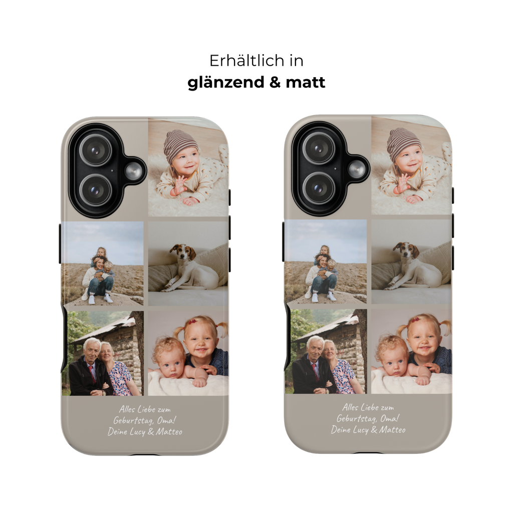 BEIGE COLLAGE – Personalisierte Foto Handyhülle mit Dual-Layer-Schutz
