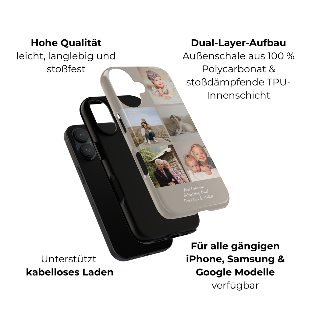 BEIGE COLLAGE – Personalisierte Foto Handyhülle mit Dual-Layer-Schutz