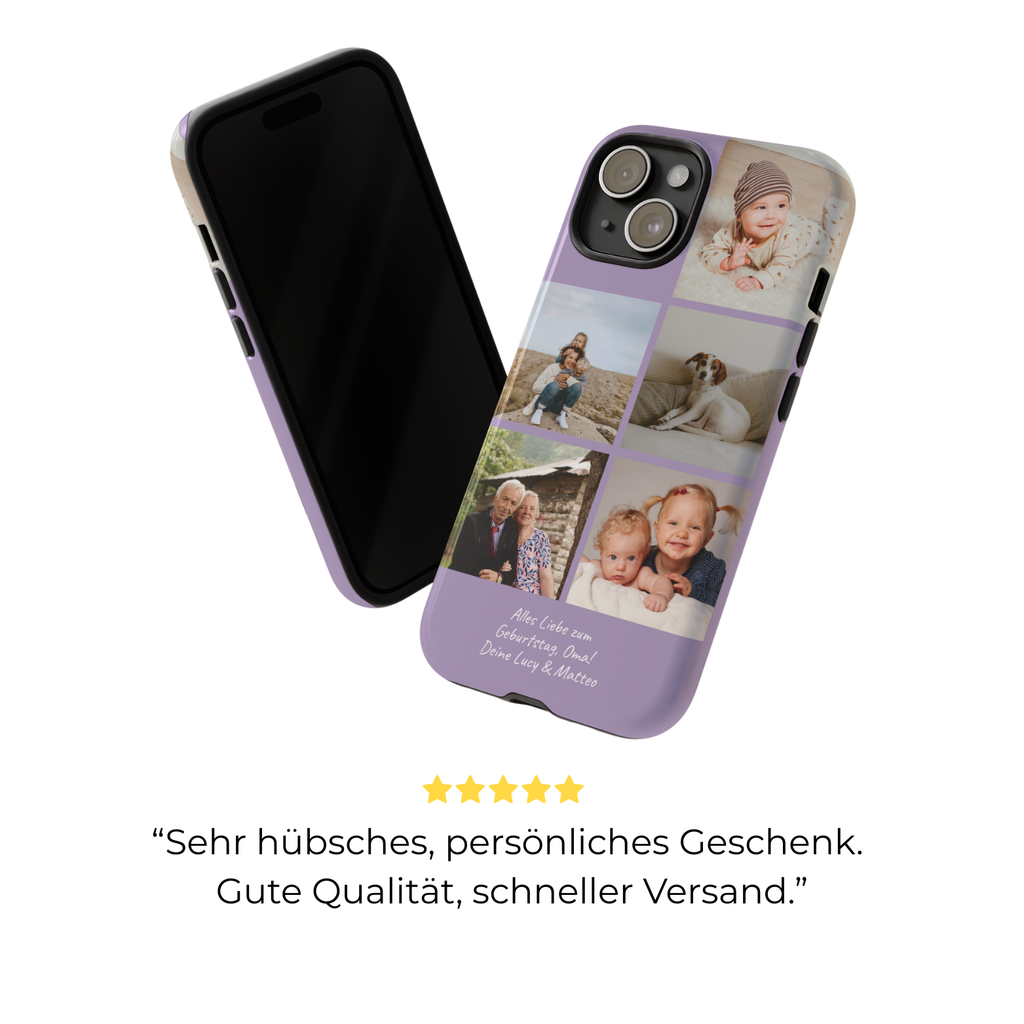 LAVENDEL COLLAGE – Personalisierte Foto Handyhülle mit Dual-Layer-Schutz