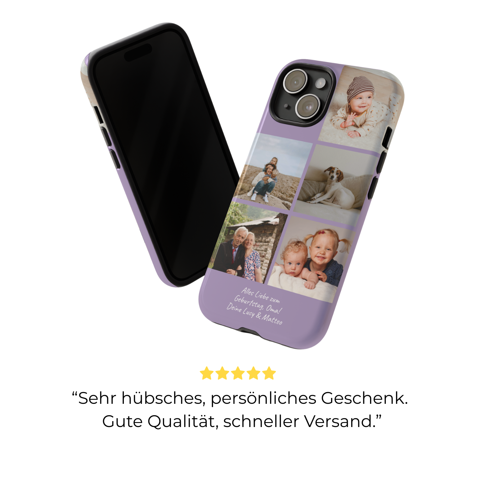 LAVENDEL COLLAGE – Personalisierte Foto Handyhülle mit Dual-Layer-Schutz