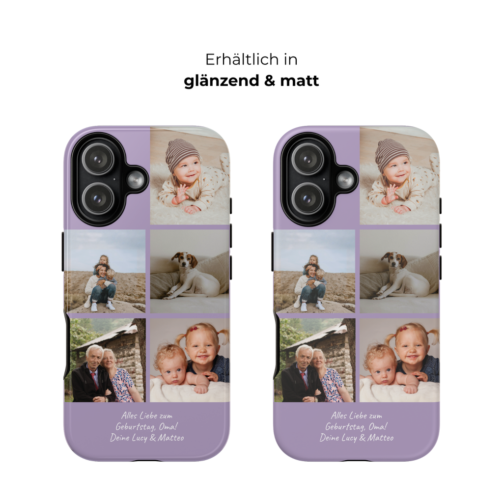 LAVENDEL COLLAGE – Personalisierte Foto Handyhülle mit Dual-Layer-Schutz