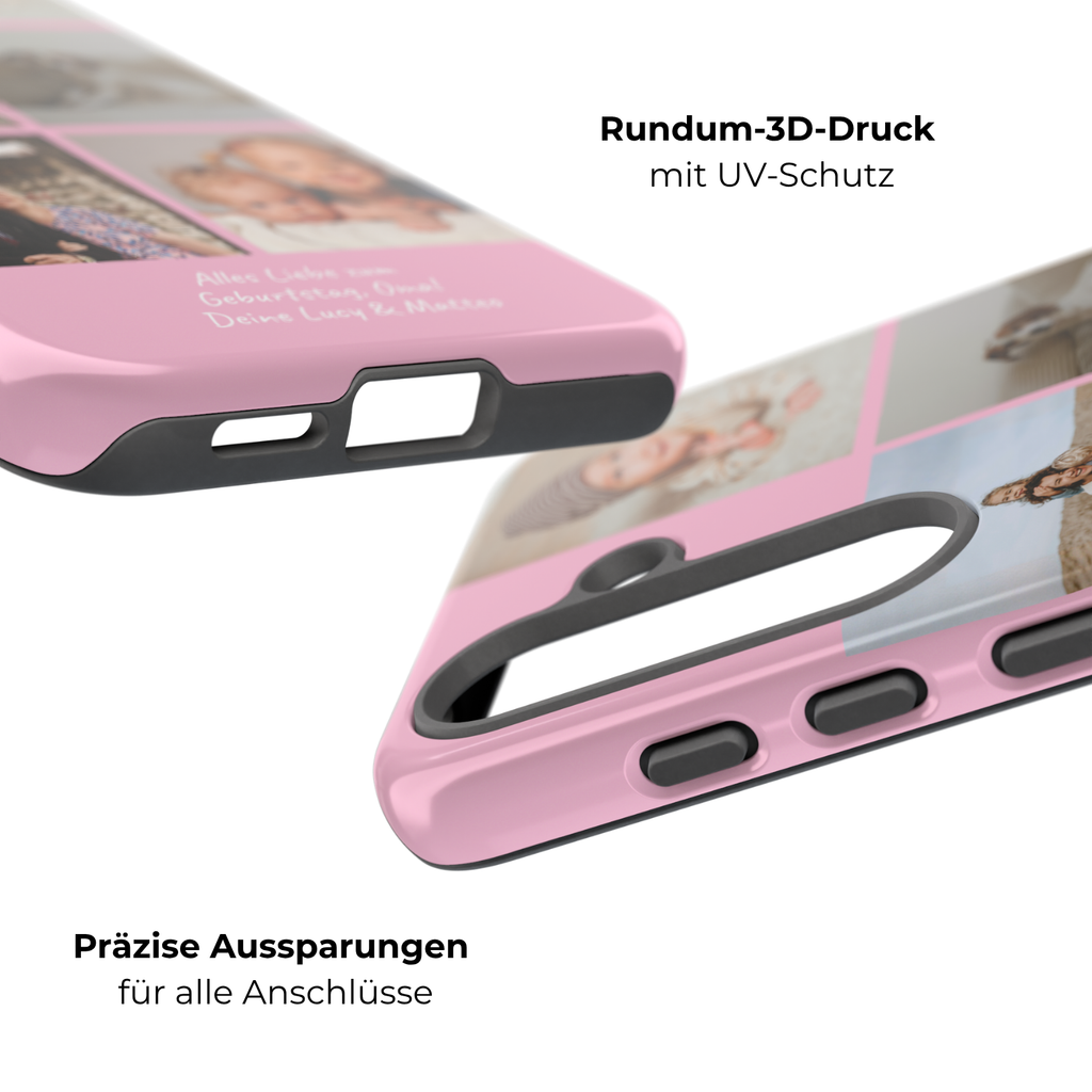 PINK PHOTO COLLAGE – Personalisierte Foto Handyhülle mit Dual-Layer-Schutz
