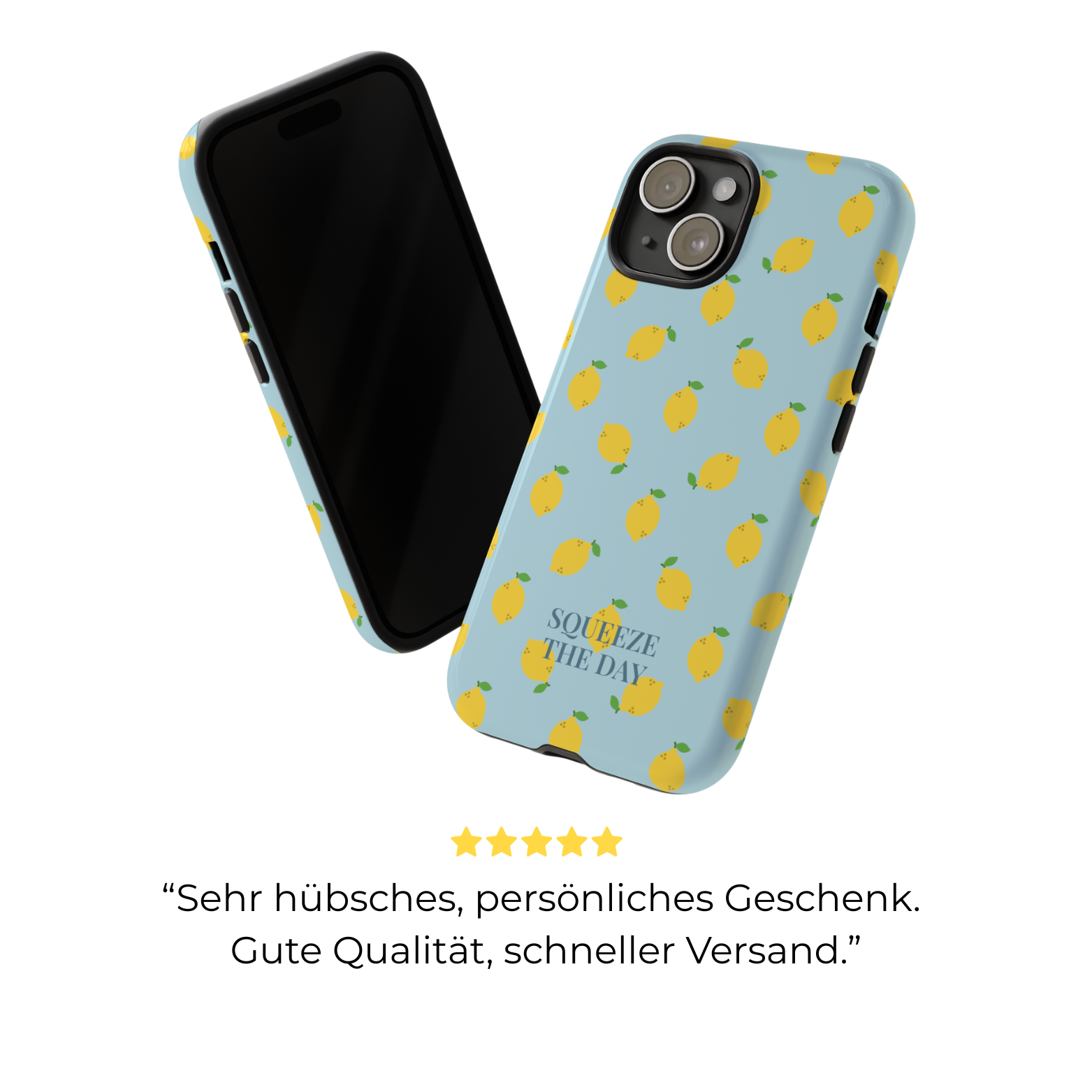 LEMONS BLUE SKY – Personalisierte Handyhülle mit Dual-Layer-Schutz