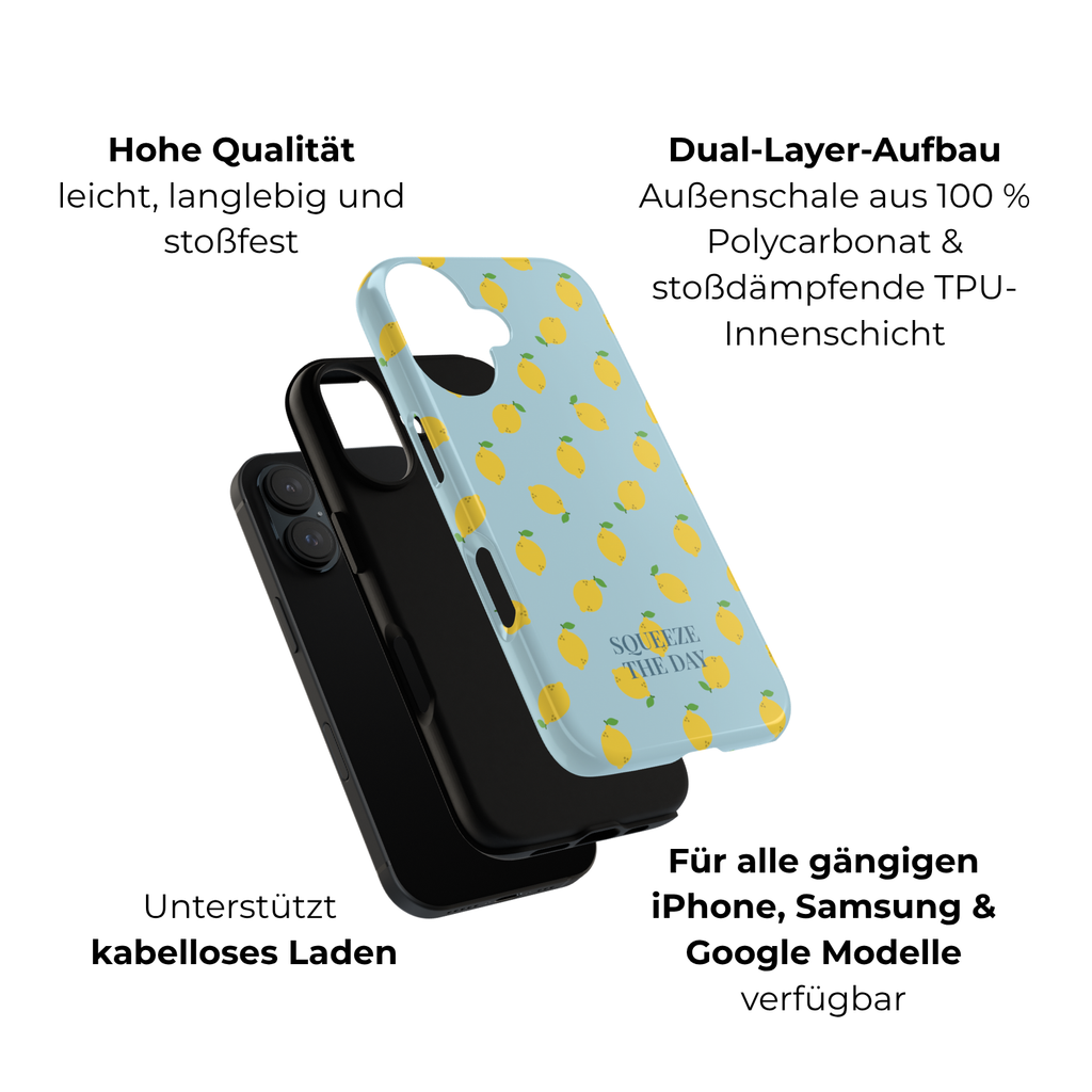 LEMONS BLUE SKY – Personalisierte Handyhülle mit Dual-Layer-Schutz