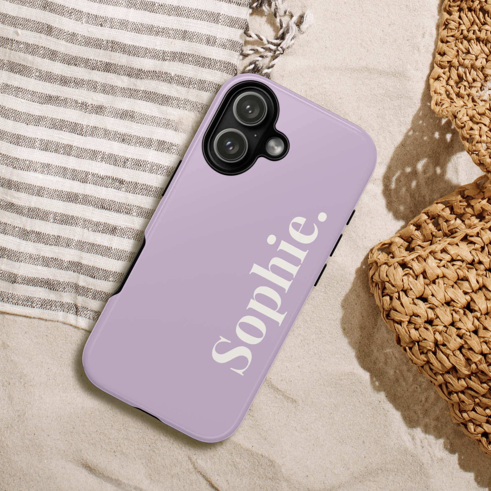 LAVENDEL BOLD NAME – Personalisierte Handyhülle mit Dual-Layer-Schutz