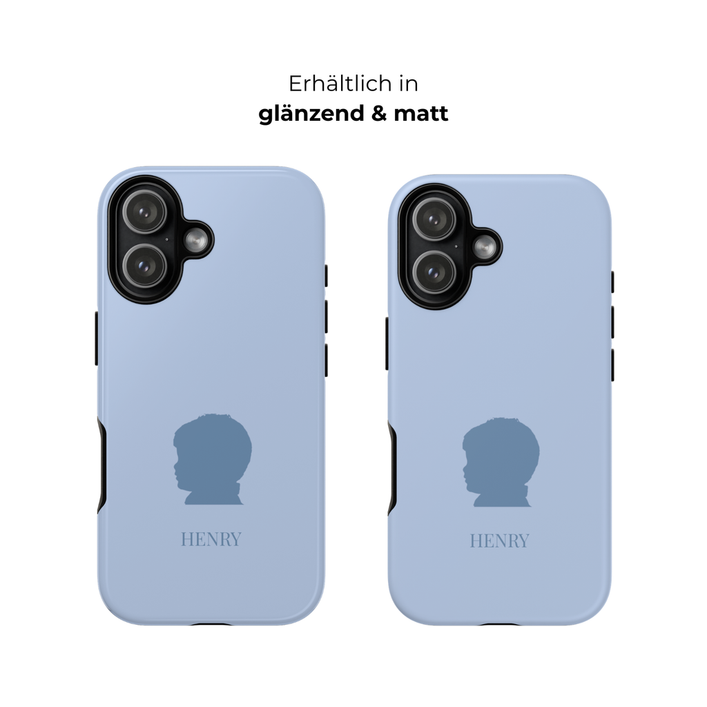 SILHOUETTE BLUE – Personalisierte Handyhülle mit Dual-Layer-Schutz