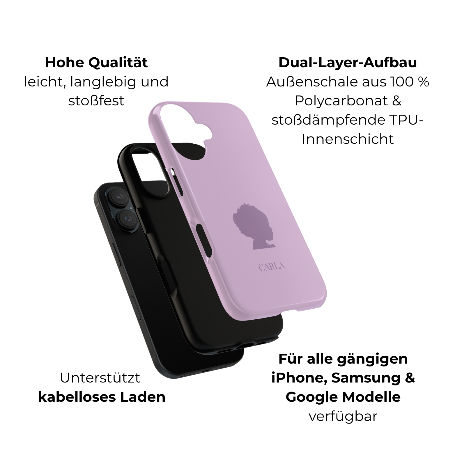 SILHOUETTE LAVENDEL – Personalisierte Handyhülle mit Dual-Layer-Schutz