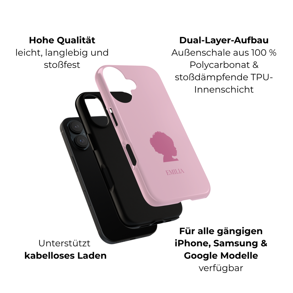 SILHOUETTE ROSE – Personalisierte Handyhülle mit Dual-Layer-Schutz