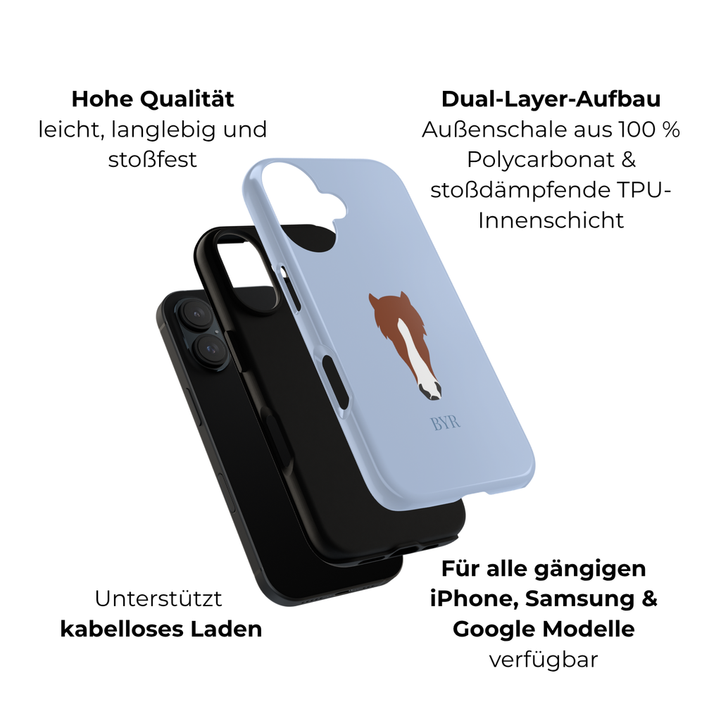 UNIQUE ANIMAL ART EDITION BLUE – Personalisierte Handyhülle mit Dual-Layer-Schutz