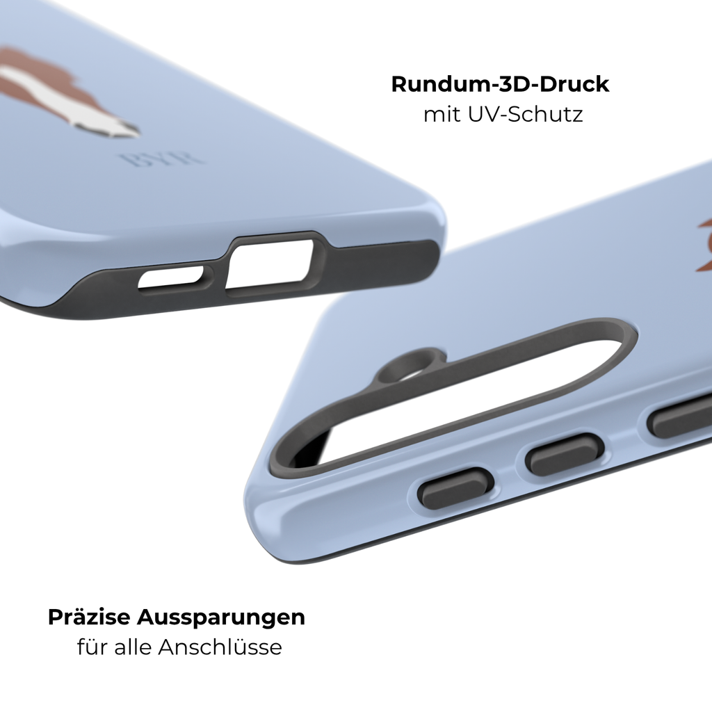UNIQUE ANIMAL ART EDITION BLUE – Personalisierte Handyhülle mit Dual-Layer-Schutz