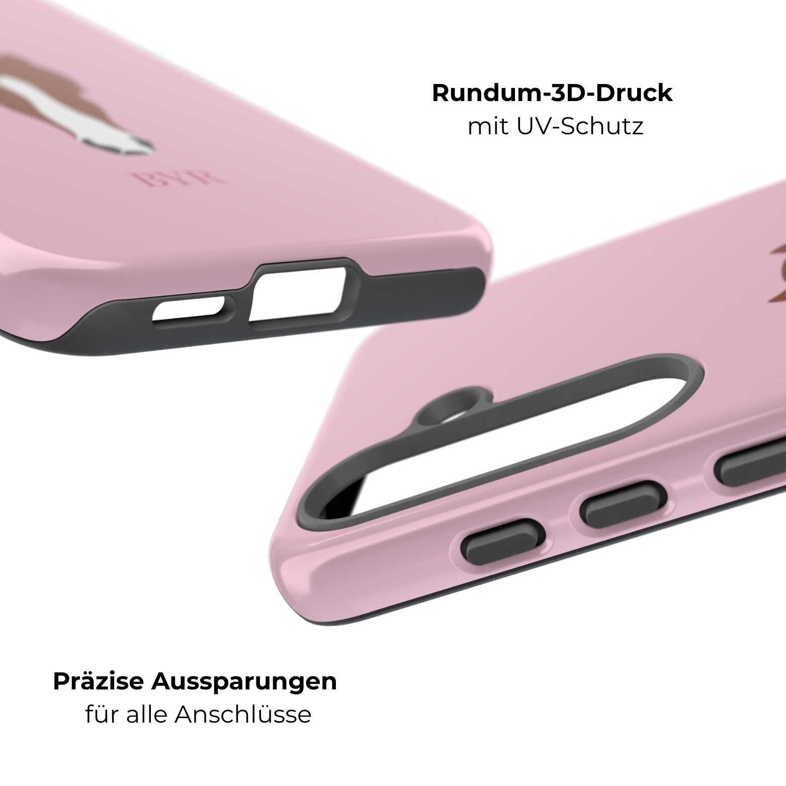 UNIQUE ANIMAL ART EDITION ROSE – Personalisierte Handyhülle mit Dual-Layer-Schutz