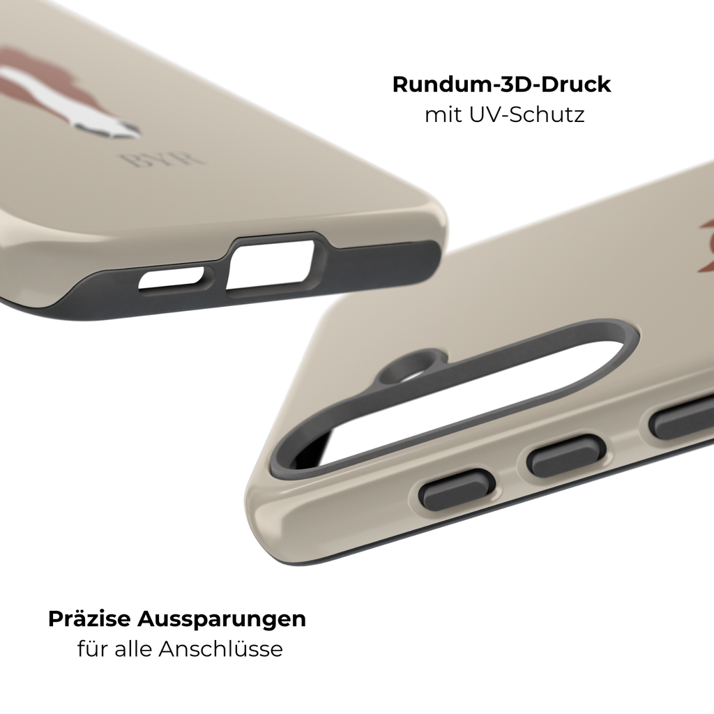 UNIQUE ANIMAL ART EDITION BEIGE – Personalisierte Handyhülle mit Dual-Layer-Schutz