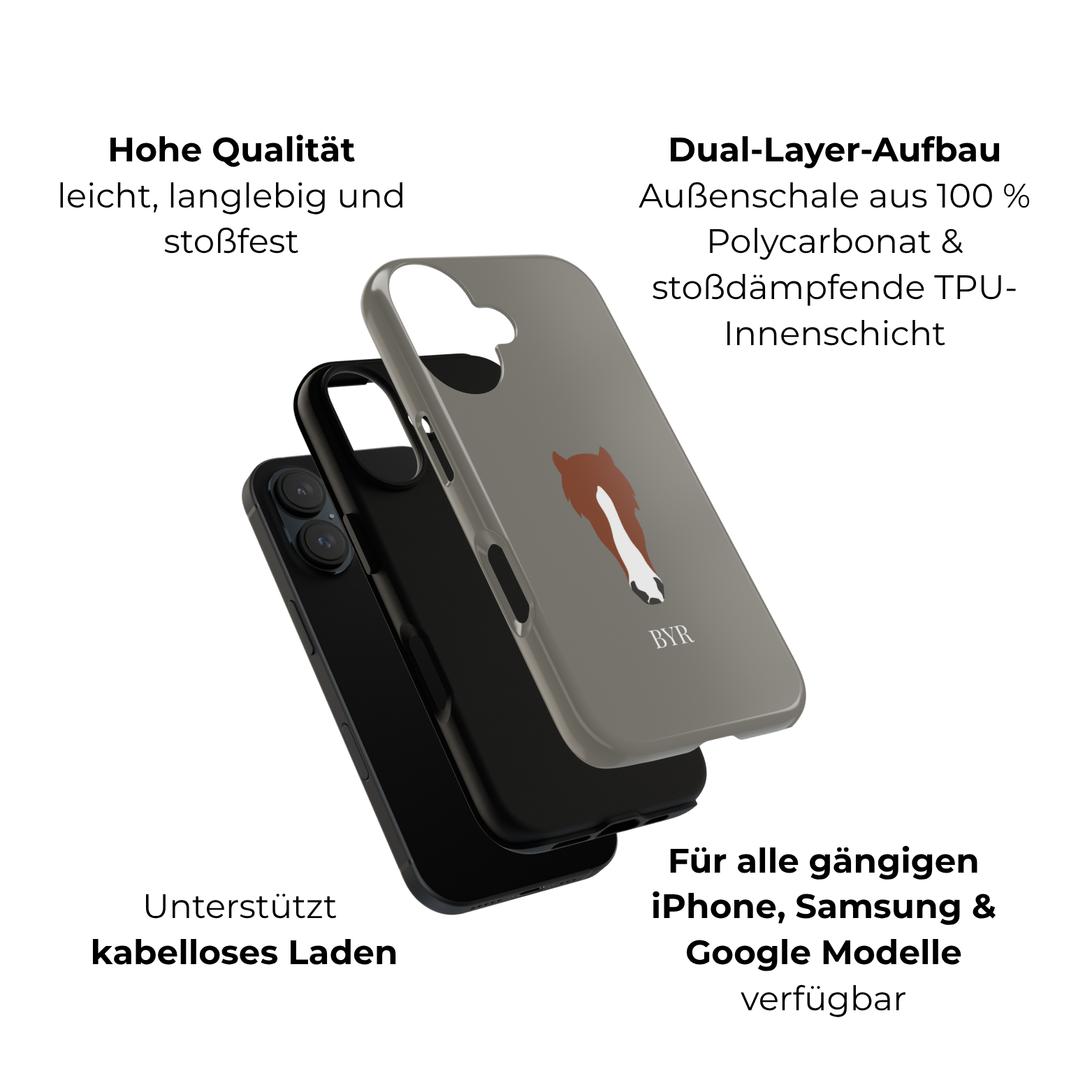 UNIQUE ANIMAL ART EDITION MOCCA – Personalisierte Handyhülle mit Dual-Layer-Schutz