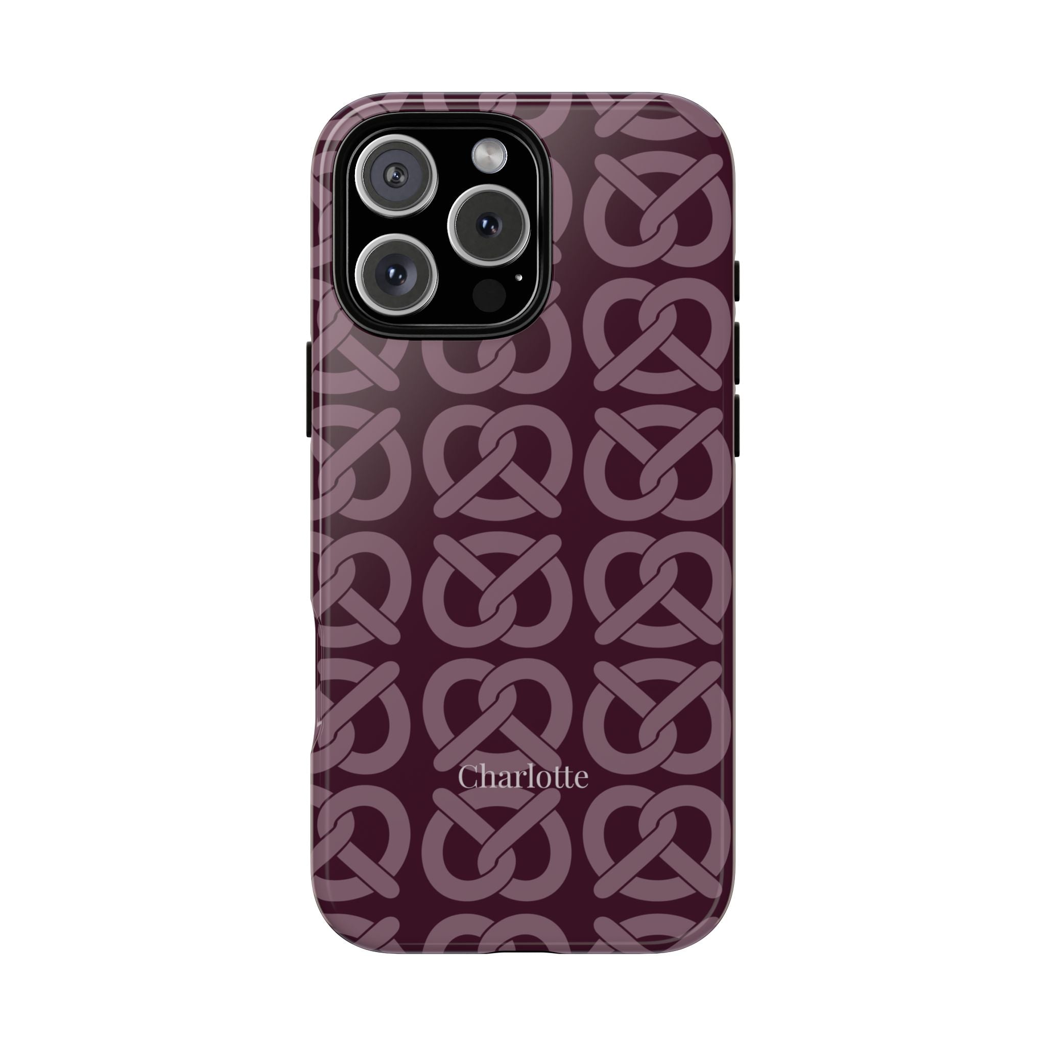 BREZN MONOGRAMM AUBERGINE – Personalisierte Handyhülle mit Dual-Layer-Schutz