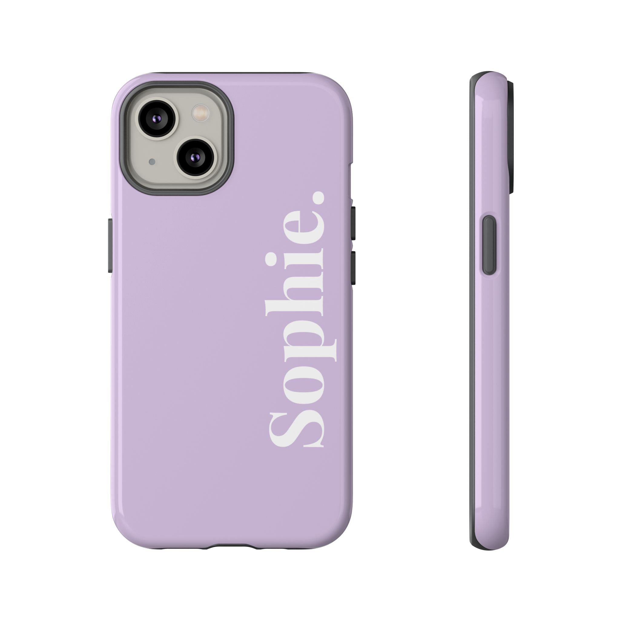 LAVENDEL BOLD NAME – Personalisierte Handyhülle mit Dual-Layer-Schutz