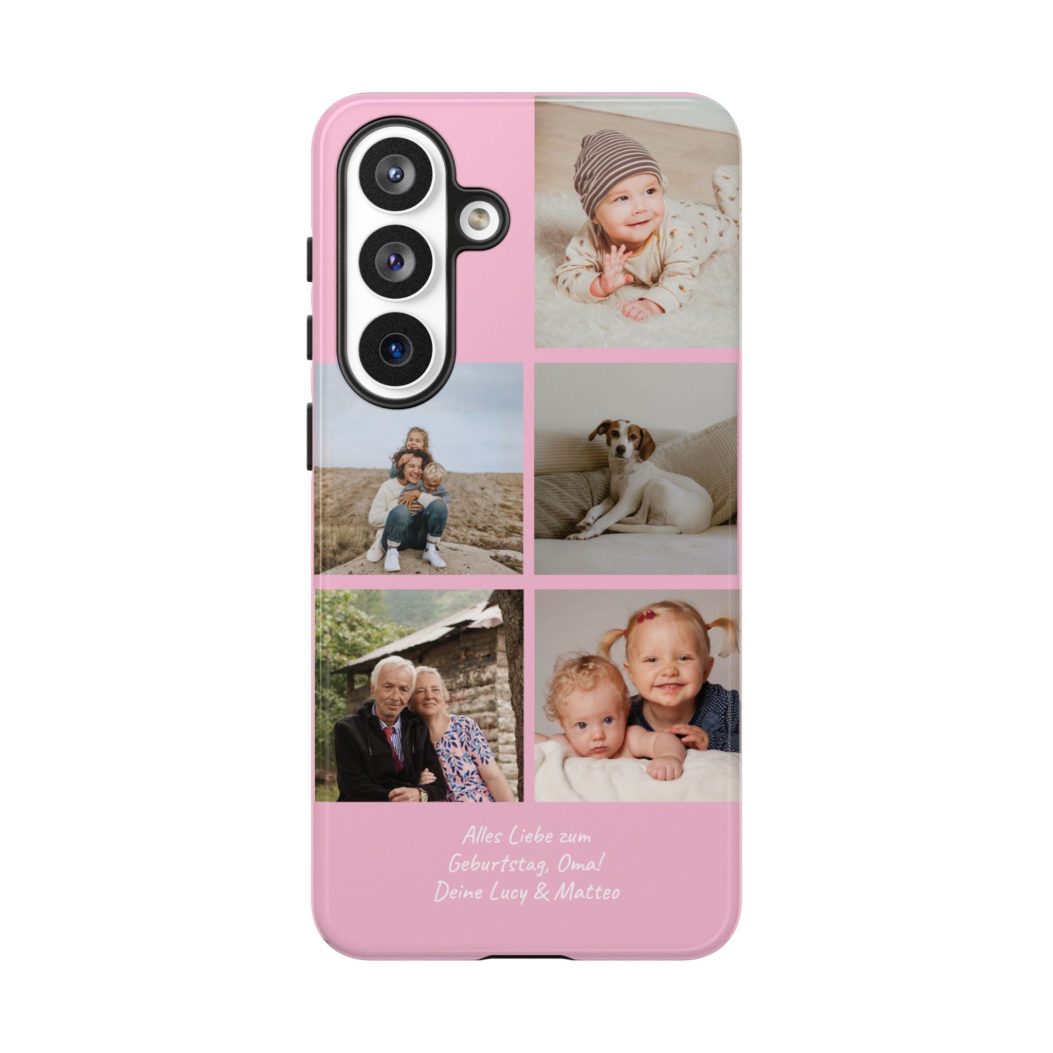 PINK PHOTO COLLAGE – Personalisierte Foto Handyhülle mit Dual-Layer-Schutz