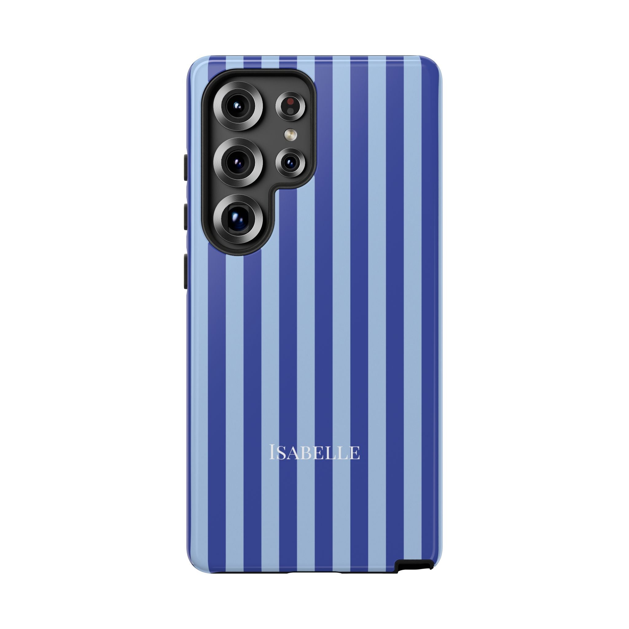 OCEAN BLUE STRIPES – Personalisierte Handyhülle mit Dual-Layer-Schutz