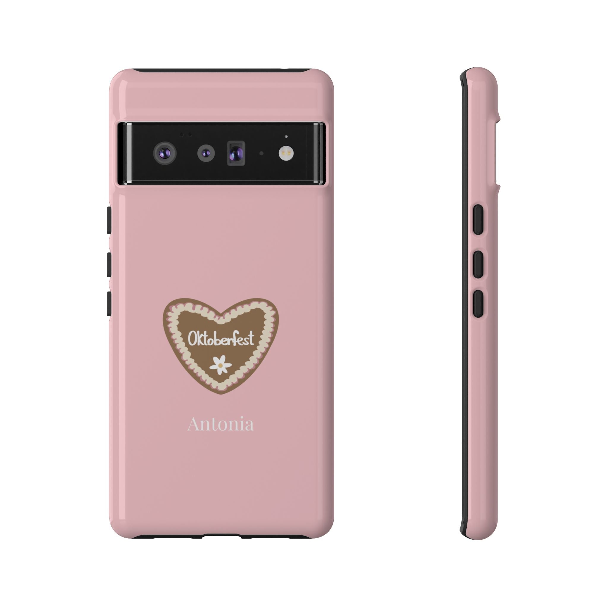 OKTOBERFEST HERZ ROSE – Personalisierte Handyhülle mit Dual-Layer-Schutz