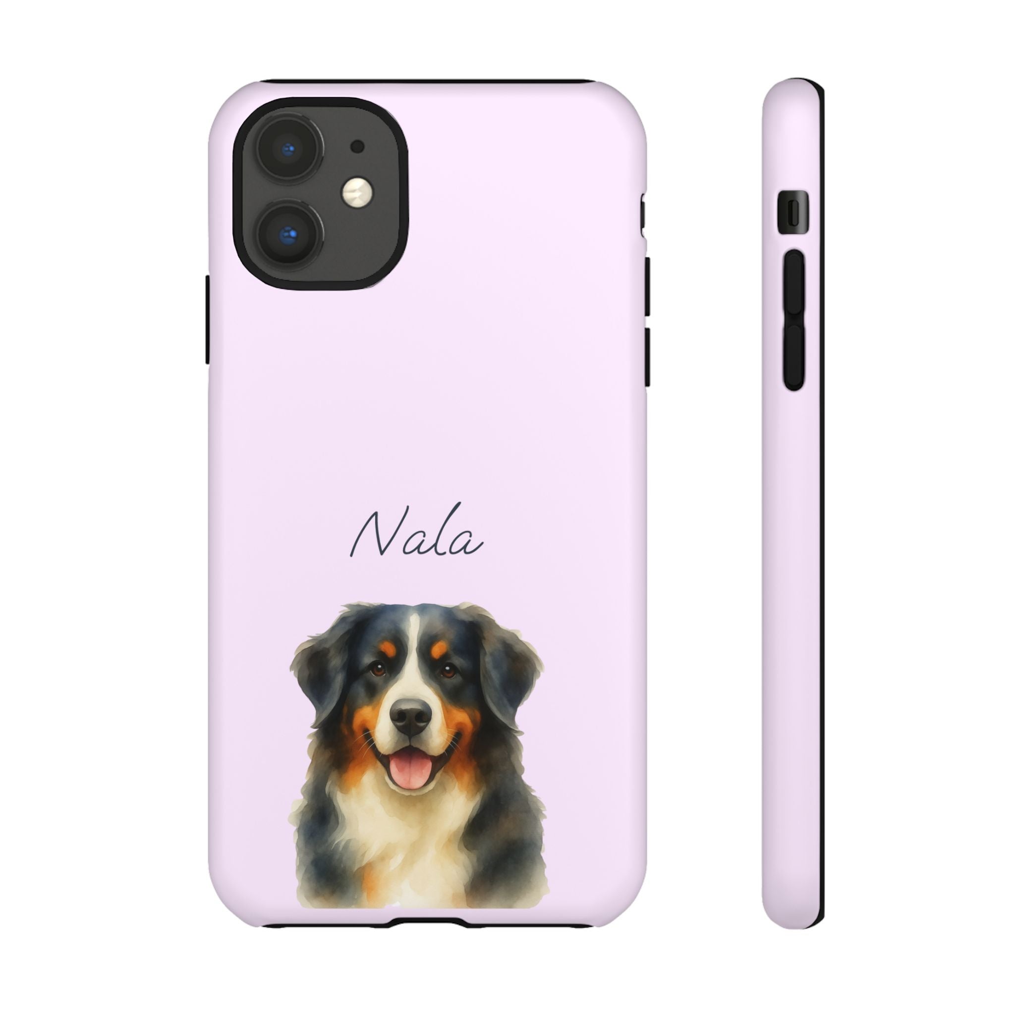 Pet Aquarell Lavendel – Personalisierte Handyhülle mit Dual-Layer-Schutz