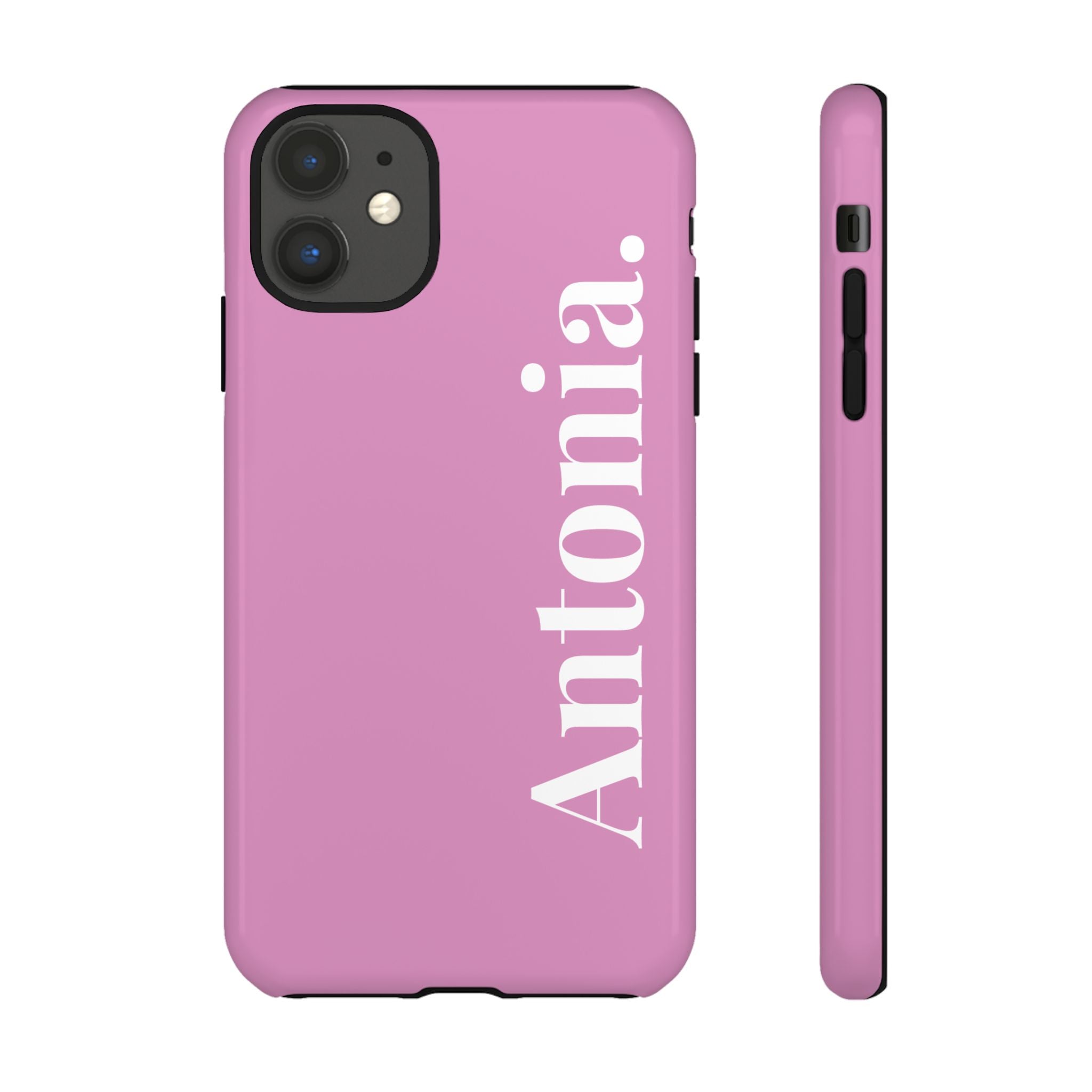 PINK BOLD NAME – Personalisierte Handyhülle mit Dual-Layer-Schutz