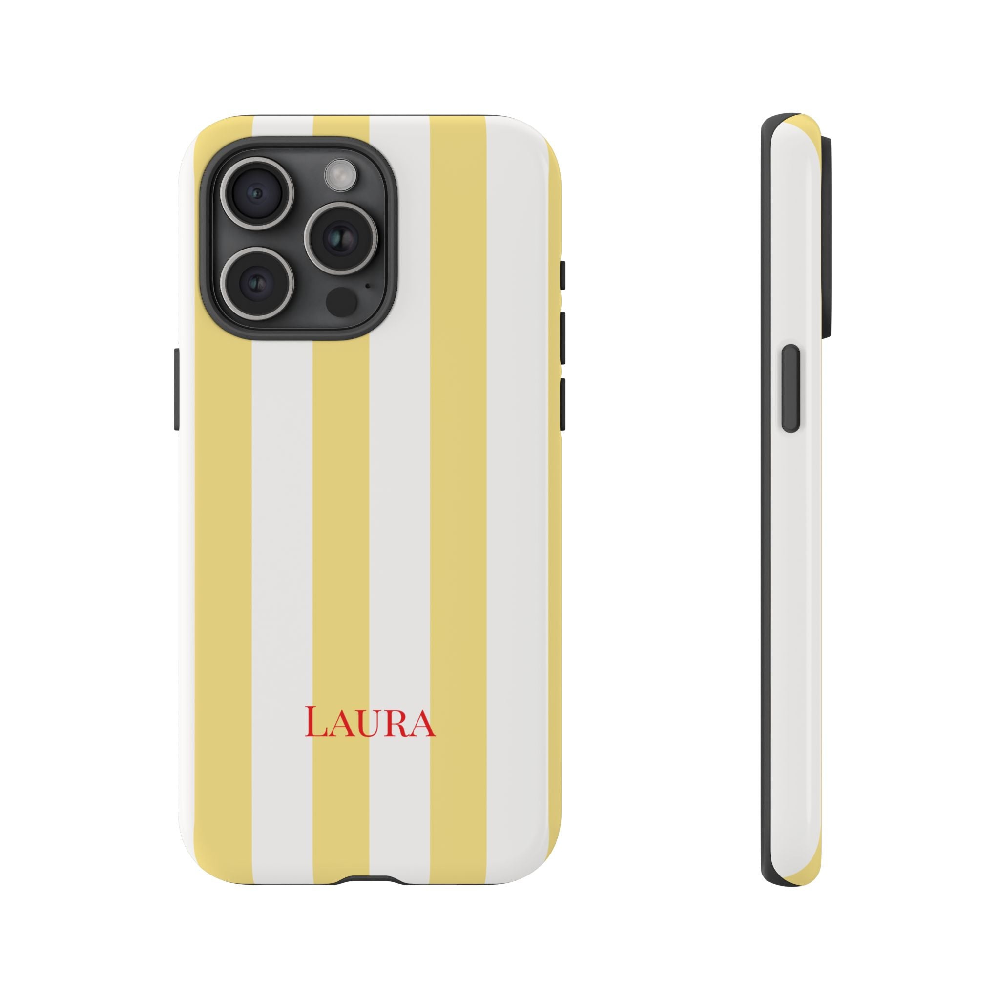 YELLOW STRIPES – Personalisierte Handyhülle mit Dual-Layer-Schutz