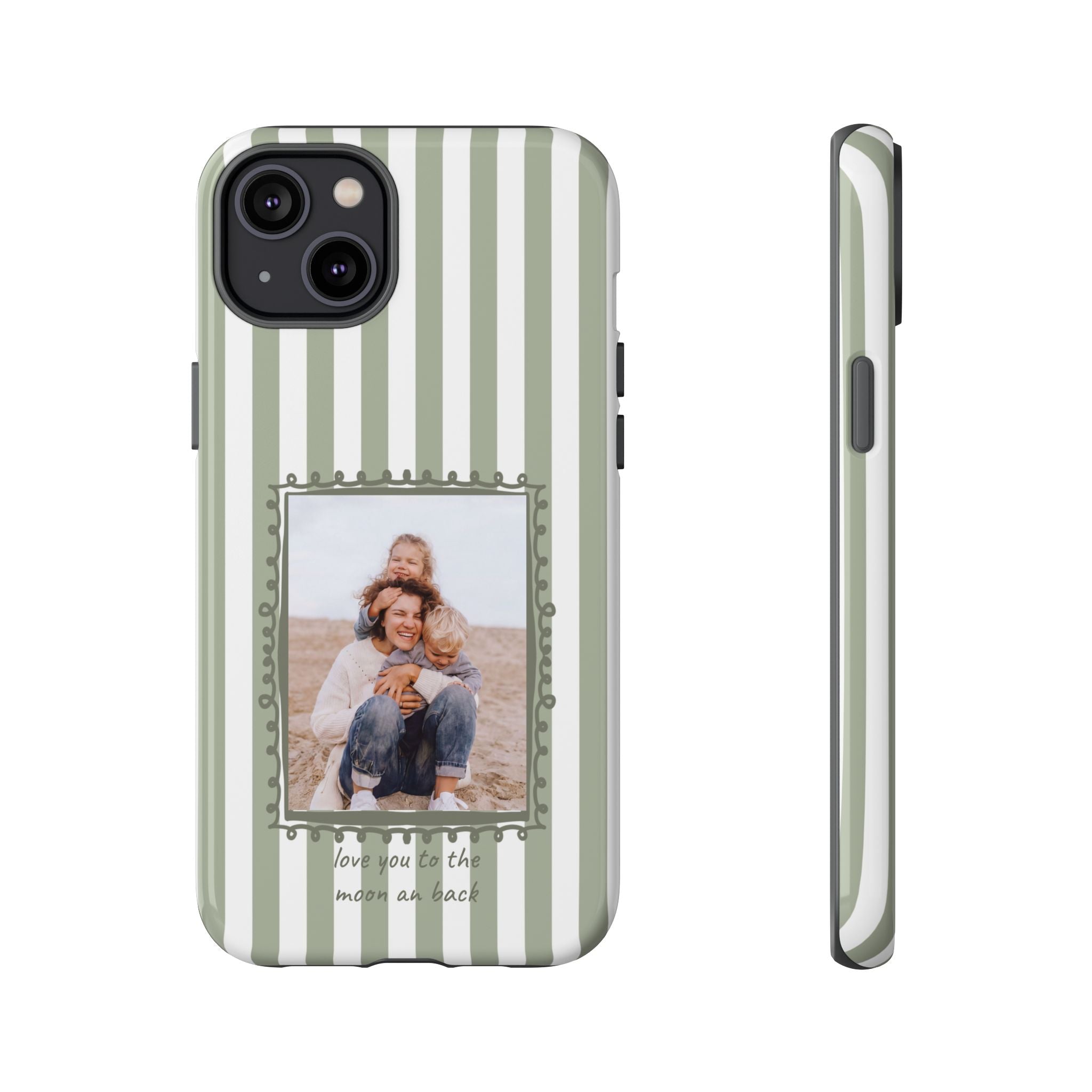 SALBEI STRIPES PHOTO FRAME – Personalisierte Foto Handyhülle mit Dual-Layer-Schutz