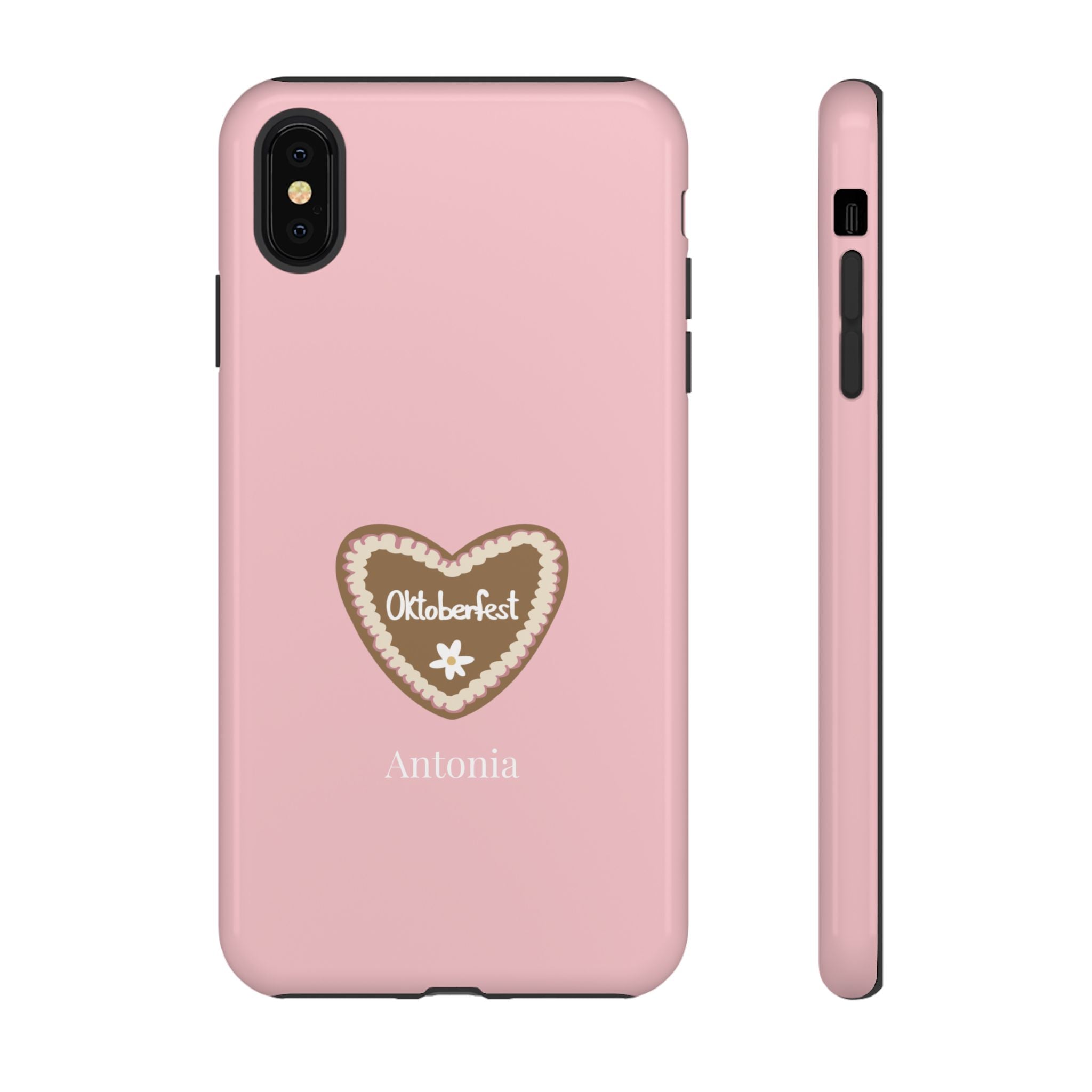 OKTOBERFEST HERZ ROSE – Personalisierte Handyhülle mit Dual-Layer-Schutz