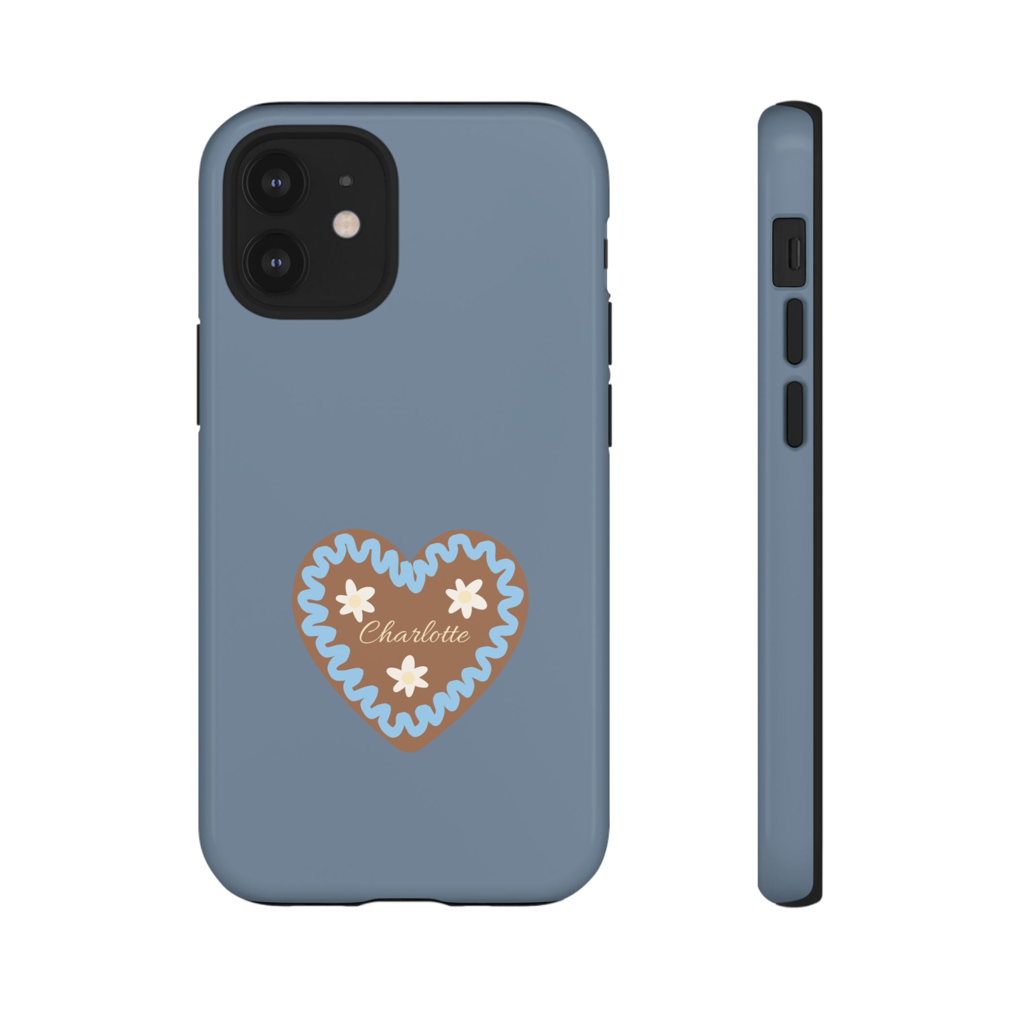 WIESNHERZ TAUBENBLAU – Personalisierte Handyhülle mit Dual-Layer-Schutz