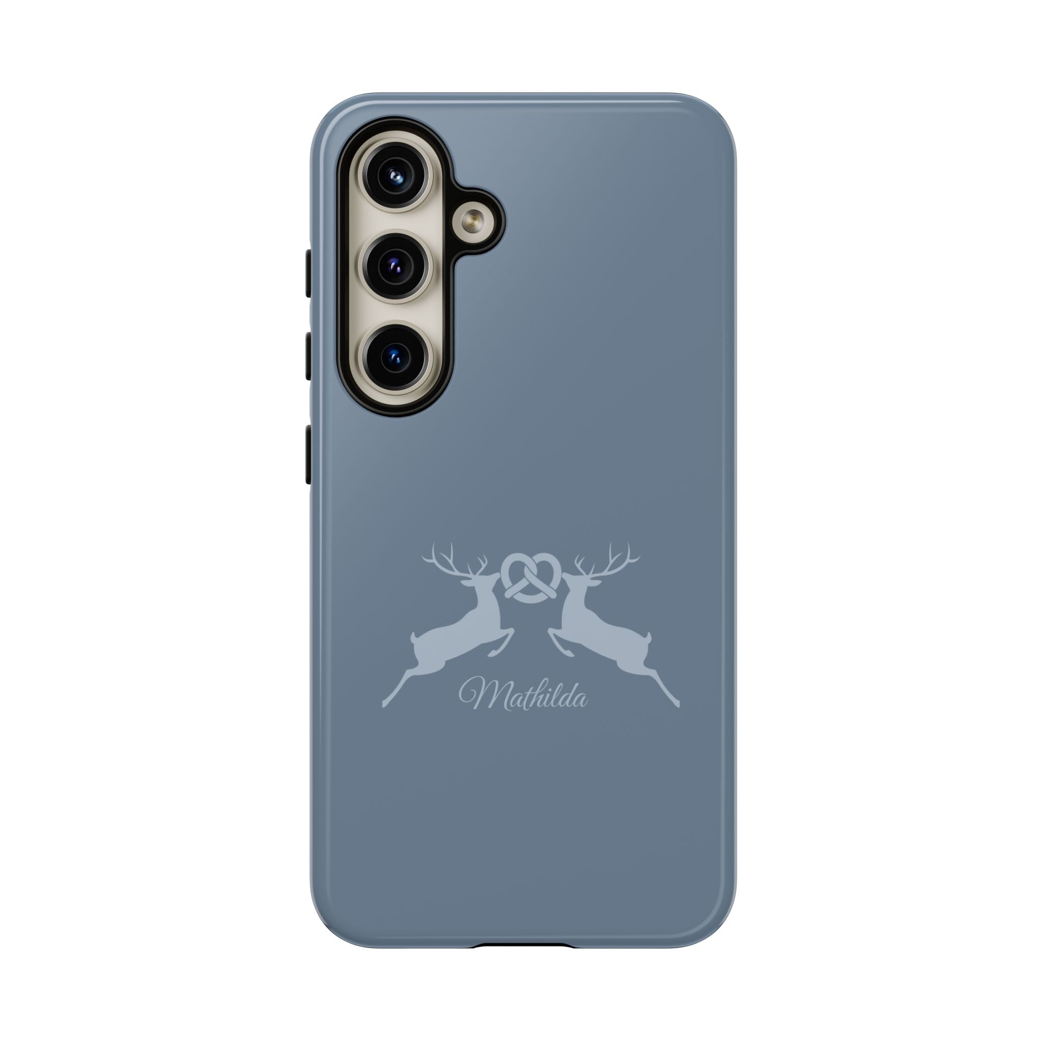 HIRSCH TAUBENBLAU – Personalisierte Handyhülle mit Dual-Layer-Schutz