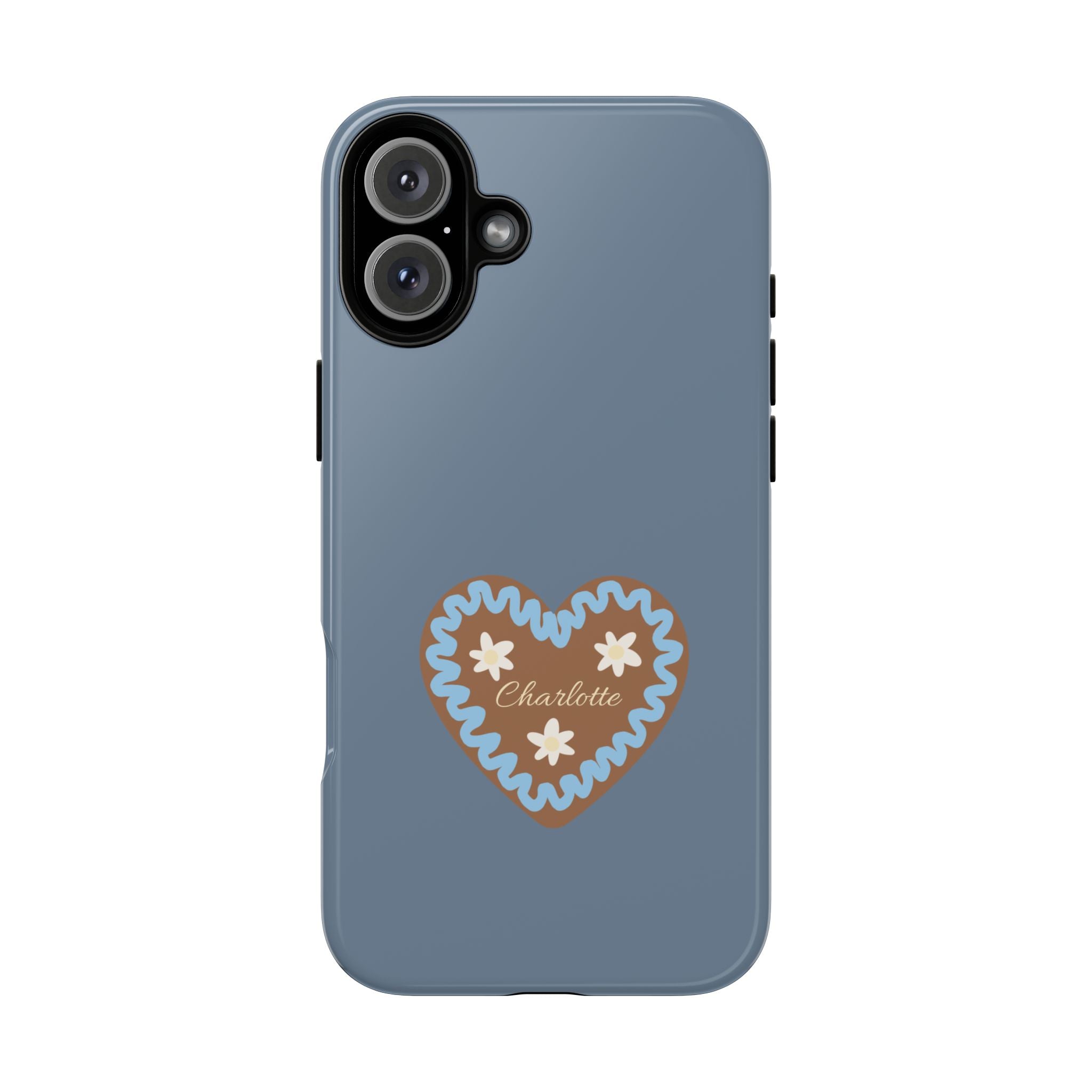 WIESNHERZ TAUBENBLAU – Personalisierte Handyhülle mit Dual-Layer-Schutz