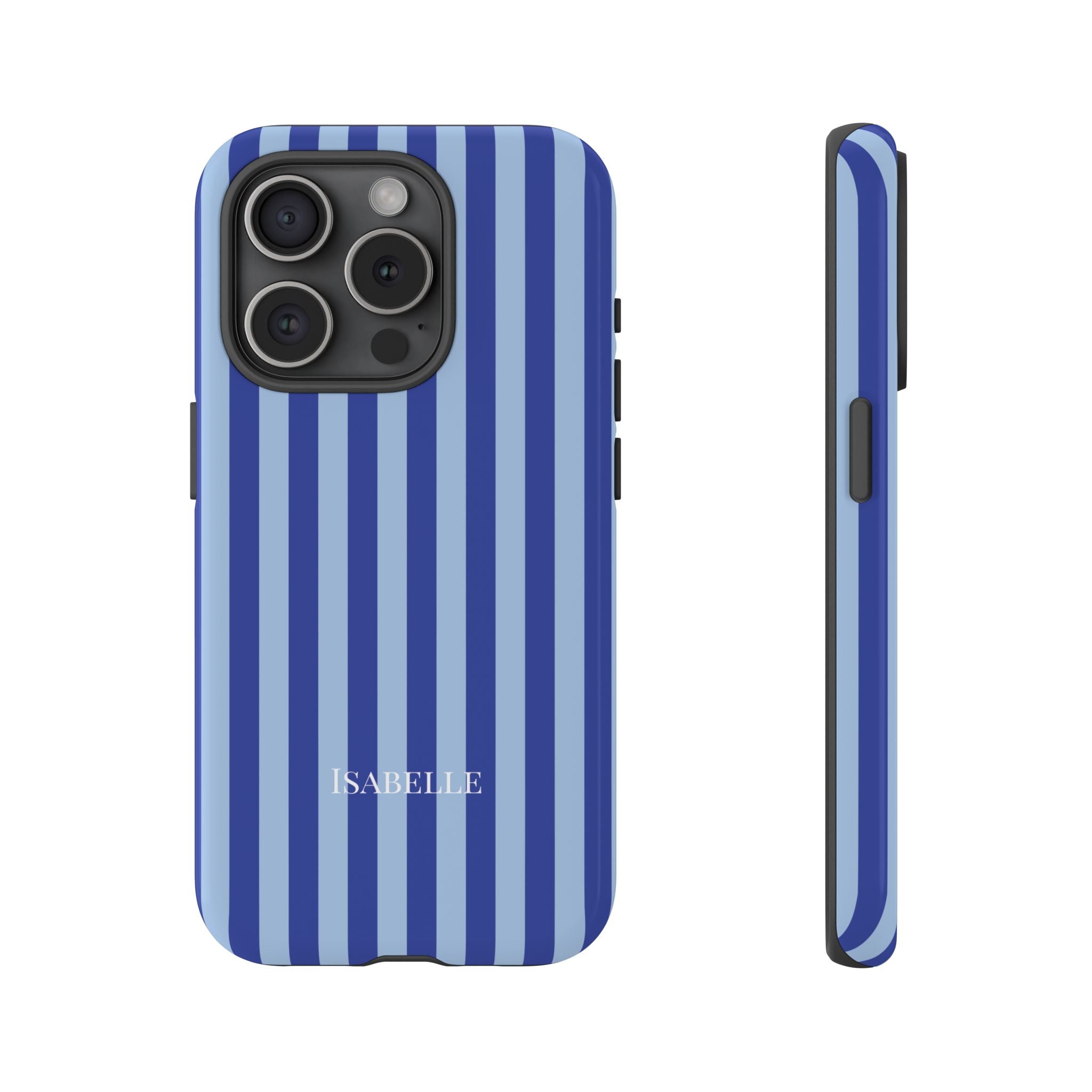 OCEAN BLUE STRIPES – Personalisierte Handyhülle mit Dual-Layer-Schutz