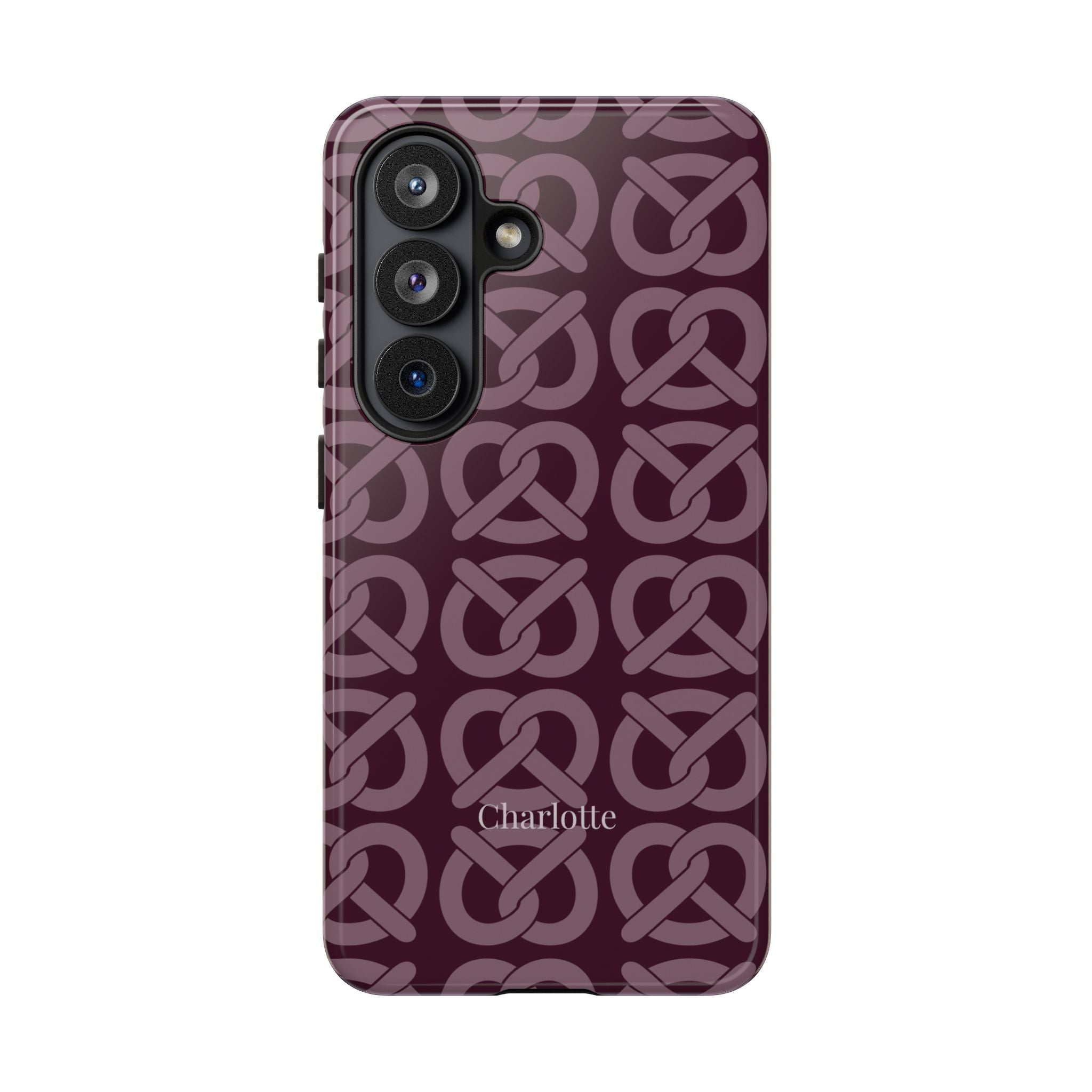 BREZN MONOGRAMM AUBERGINE – Personalisierte Handyhülle mit Dual-Layer-Schutz