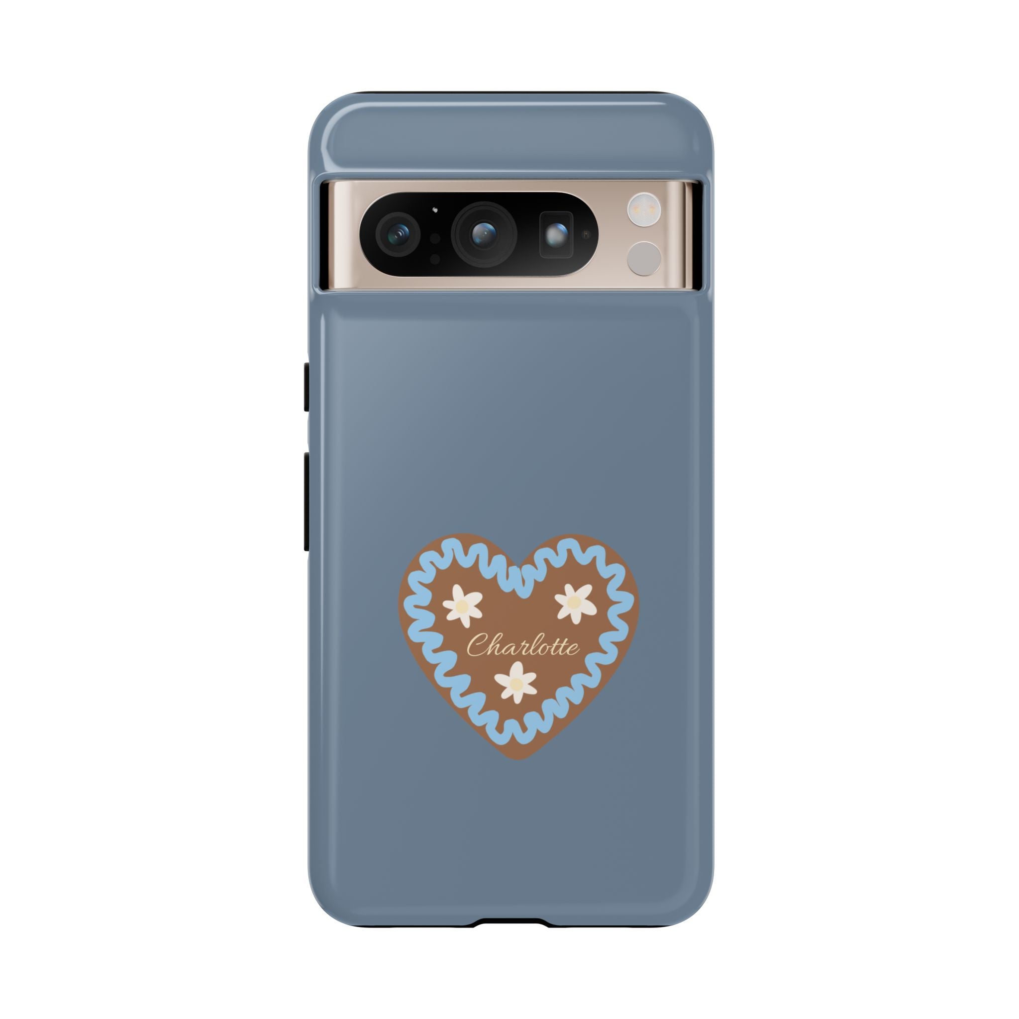 WIESNHERZ TAUBENBLAU – Personalisierte Handyhülle mit Dual-Layer-Schutz