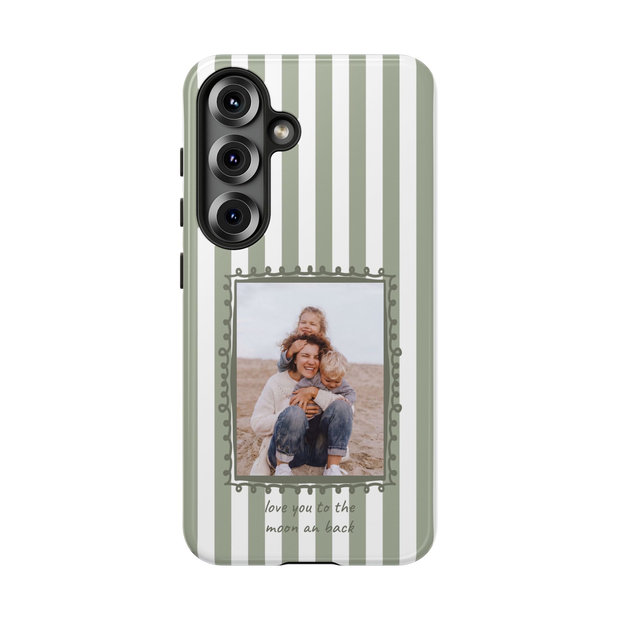 SALBEI STRIPES PHOTO FRAME – Personalisierte Foto Handyhülle mit Dual-Layer-Schutz