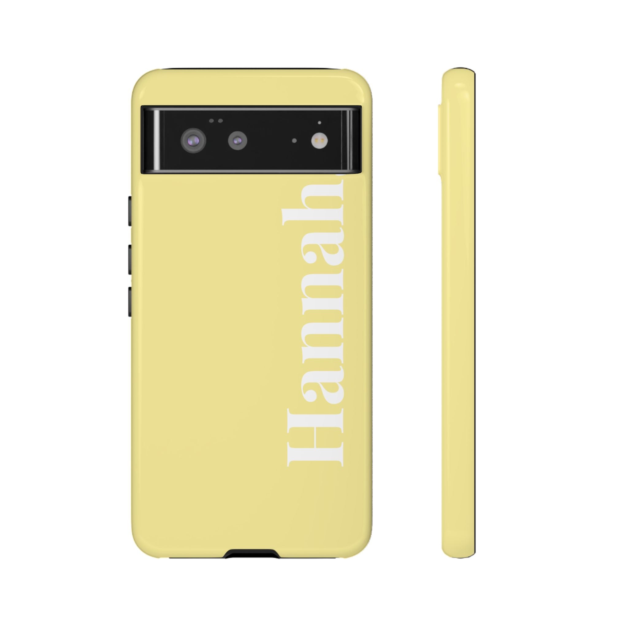 CITRUS YELLOW BOLD NAME – Personalisierte Handyhülle mit Dual-Layer-Schutz