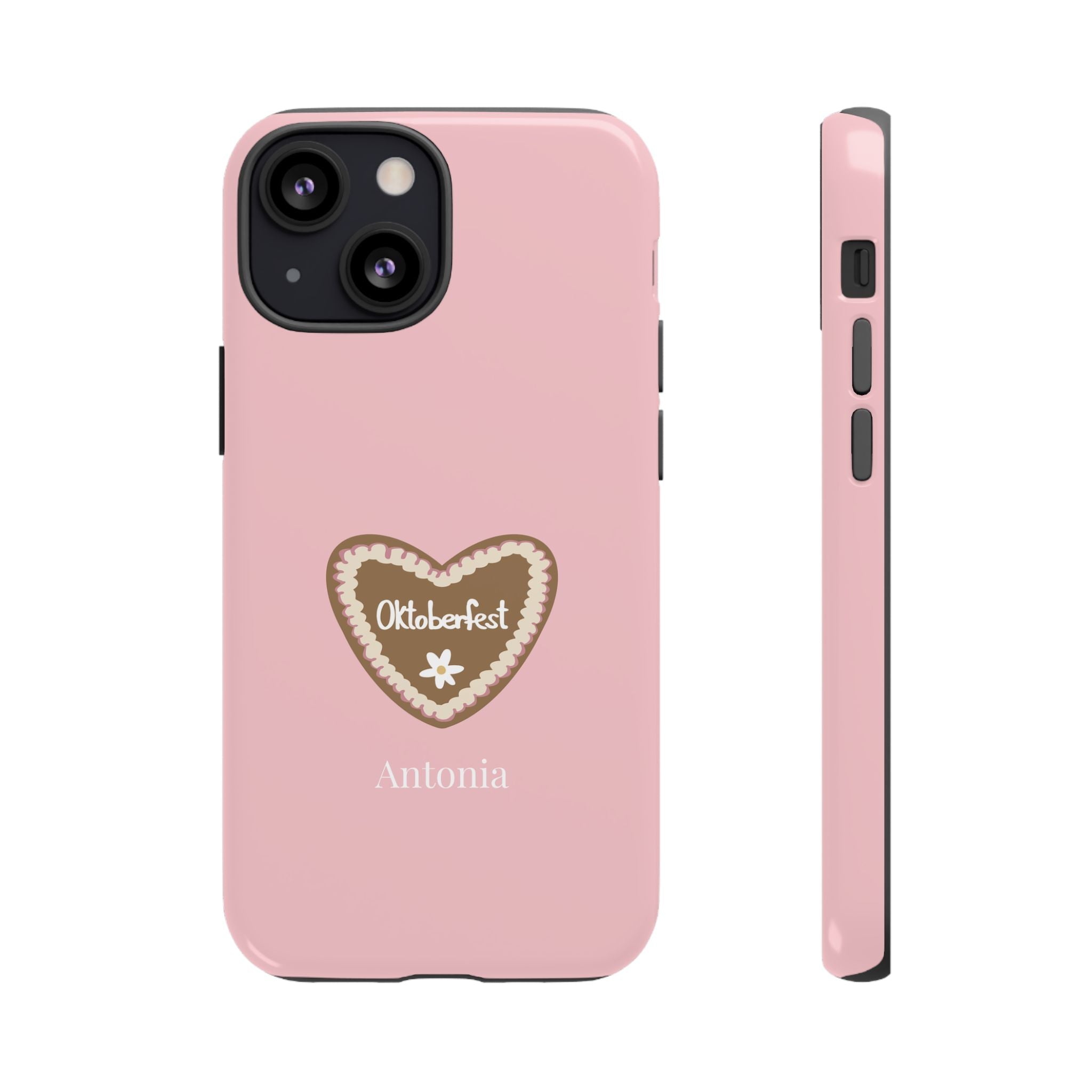 OKTOBERFEST HERZ ROSE – Personalisierte Handyhülle mit Dual-Layer-Schutz
