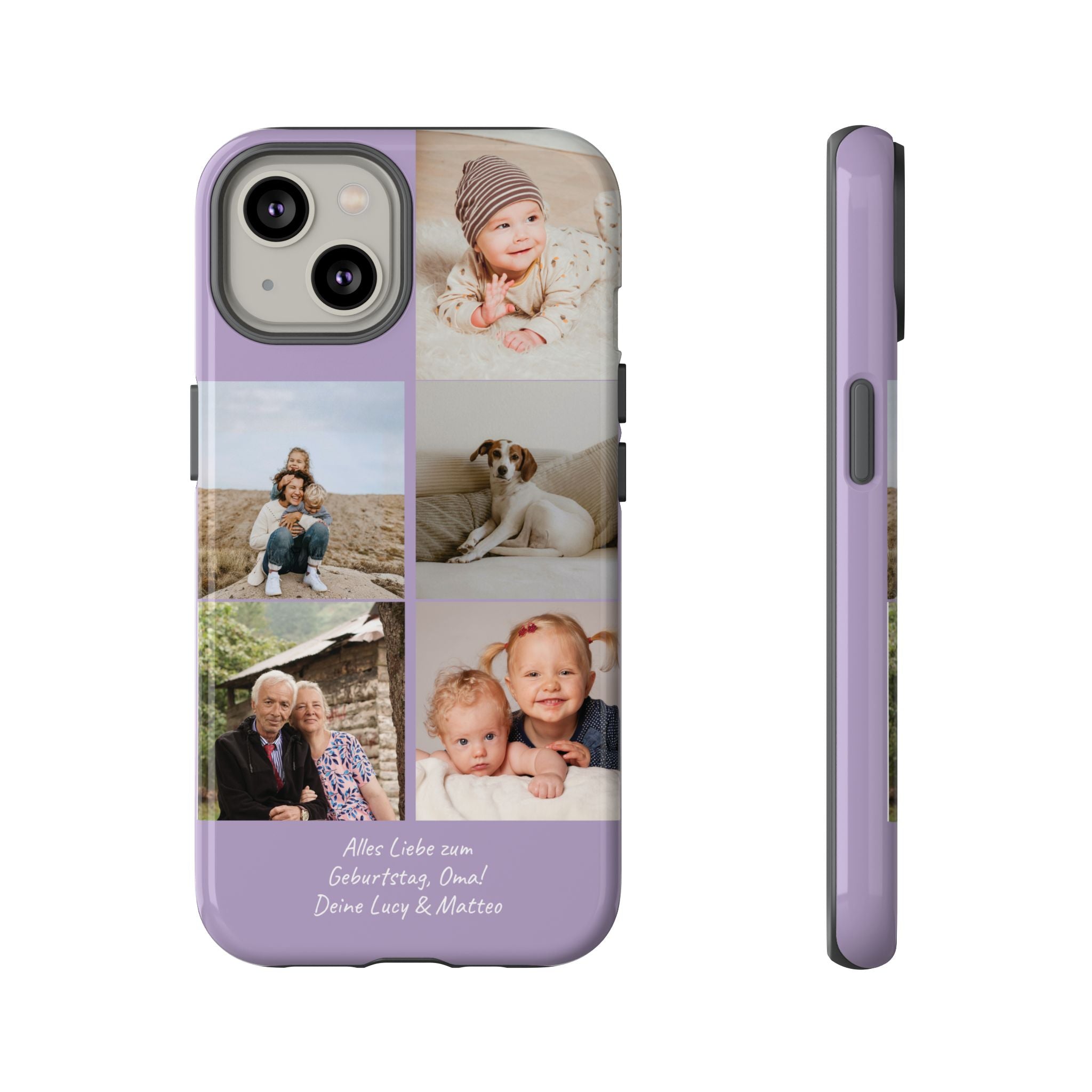 LAVENDEL COLLAGE – Personalisierte Foto Handyhülle mit Dual-Layer-Schutz