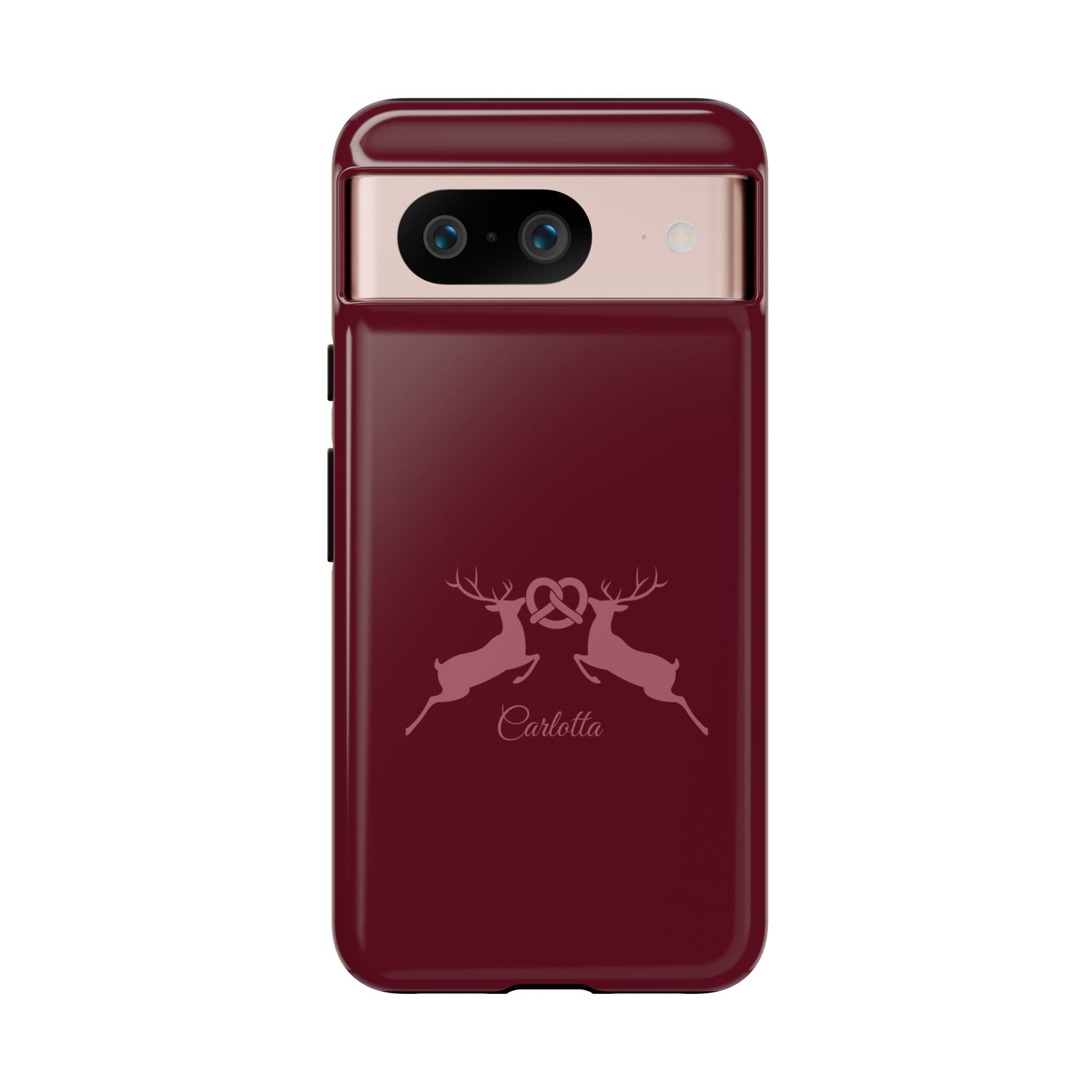 HIRSCH BORDEAUX – Personalisierte Handyhülle mit Dual-Layer-Schutz