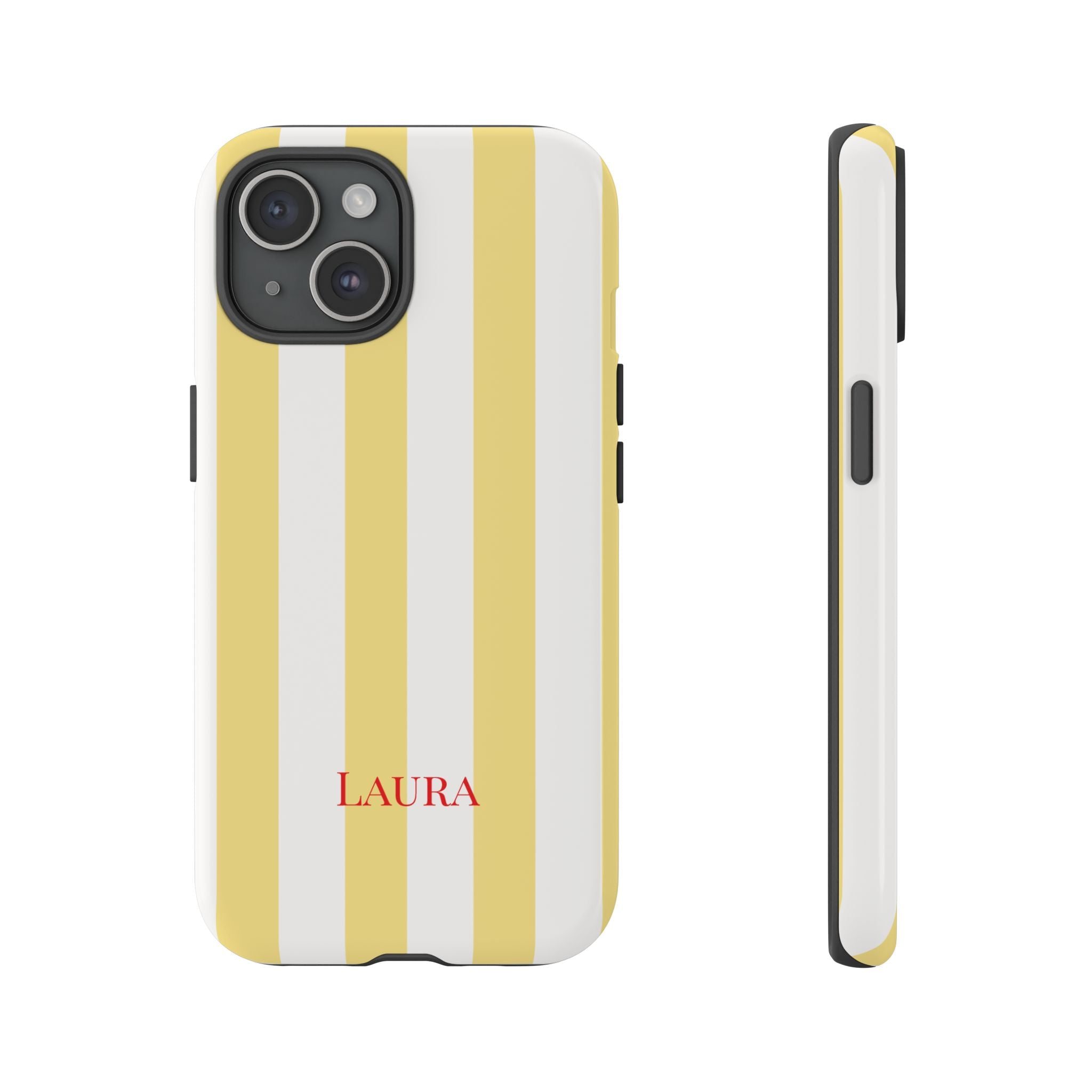 YELLOW STRIPES – Personalisierte Handyhülle mit Dual-Layer-Schutz