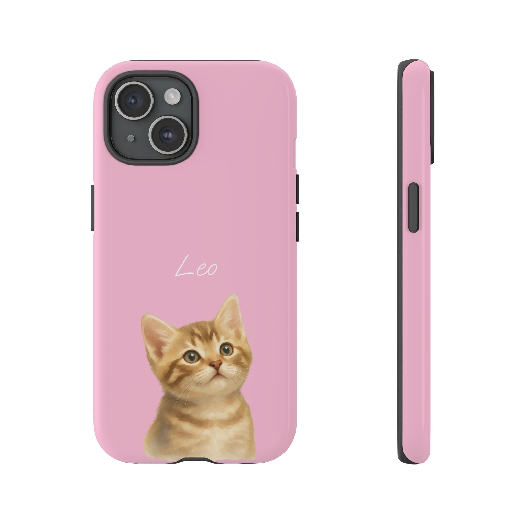 PET AQUARELL PINK – Personalisierte Handyhülle mit Dual-Layer-Schutz