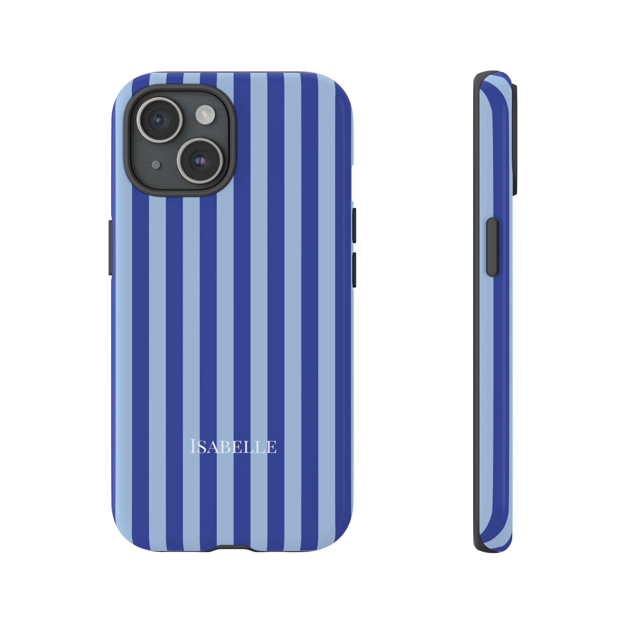 OCEAN BLUE STRIPES – Personalisierte Handyhülle mit Dual-Layer-Schutz