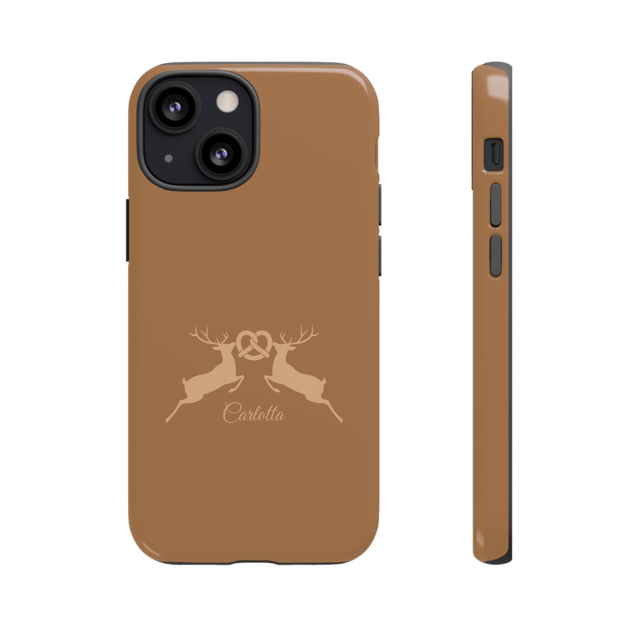 HIRSCH COGNAC– Personalisierte Handyhülle mit Dual-Layer-Schutz
