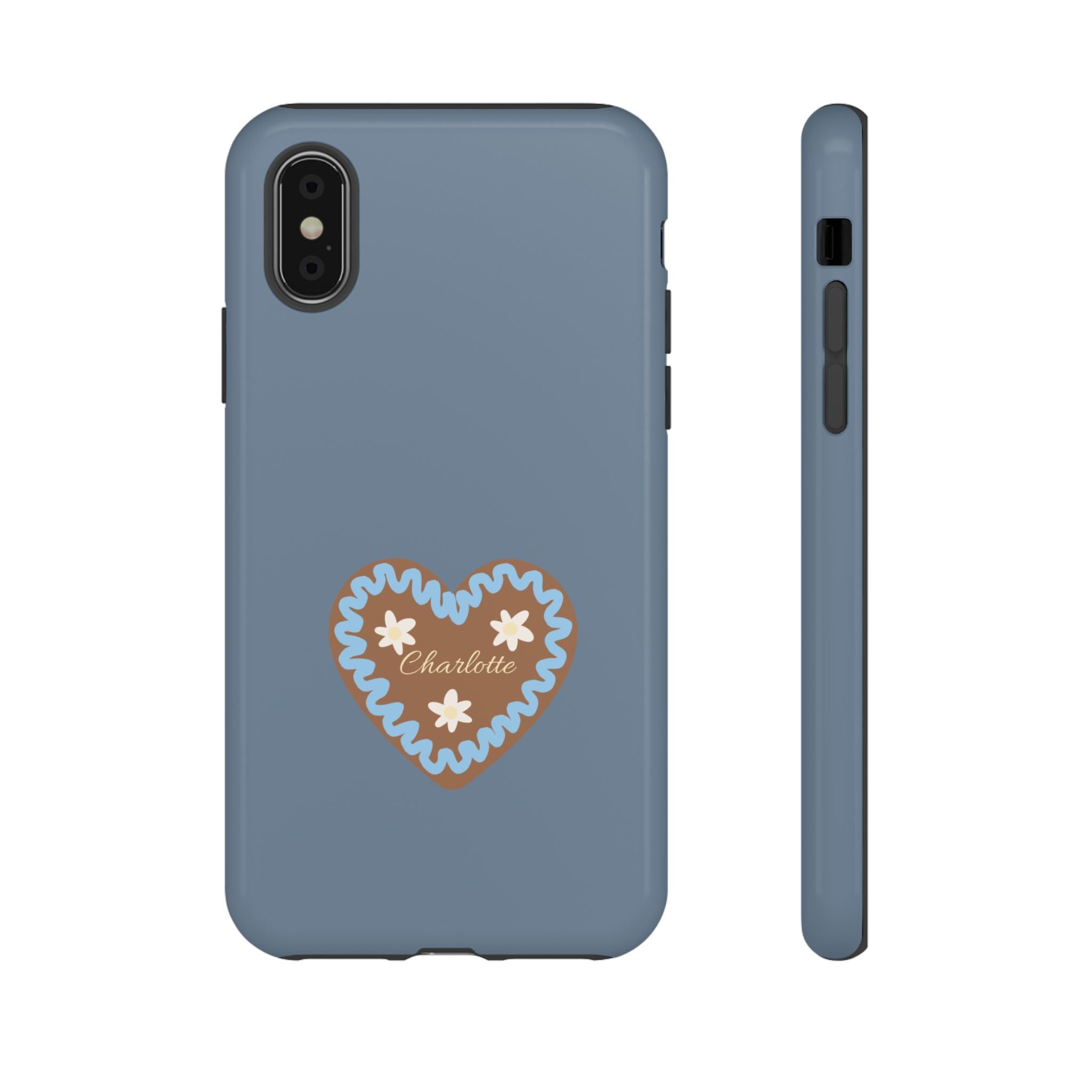 WIESNHERZ TAUBENBLAU – Personalisierte Handyhülle mit Dual-Layer-Schutz