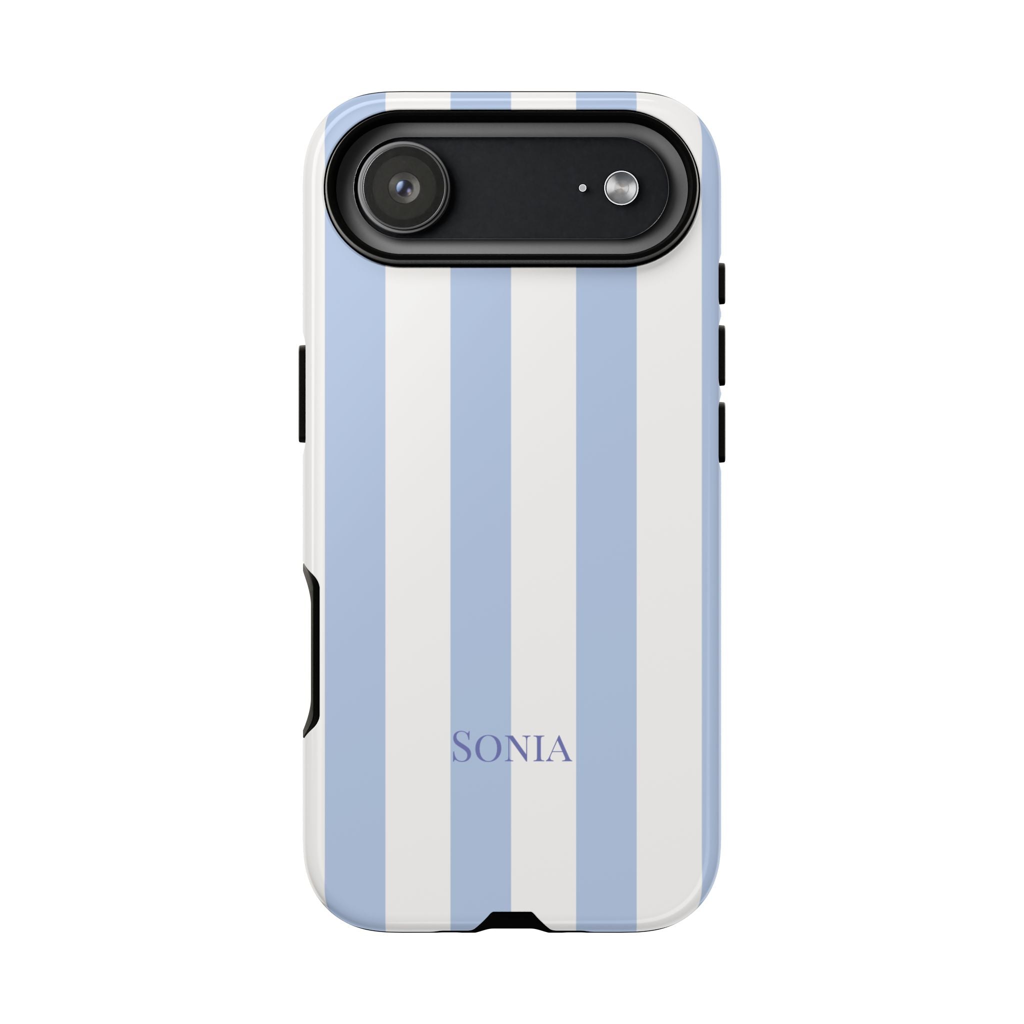 LIGHT BLUE STRIPES – Personalisierte Handyhülle mit Dual-Layer-Schutz