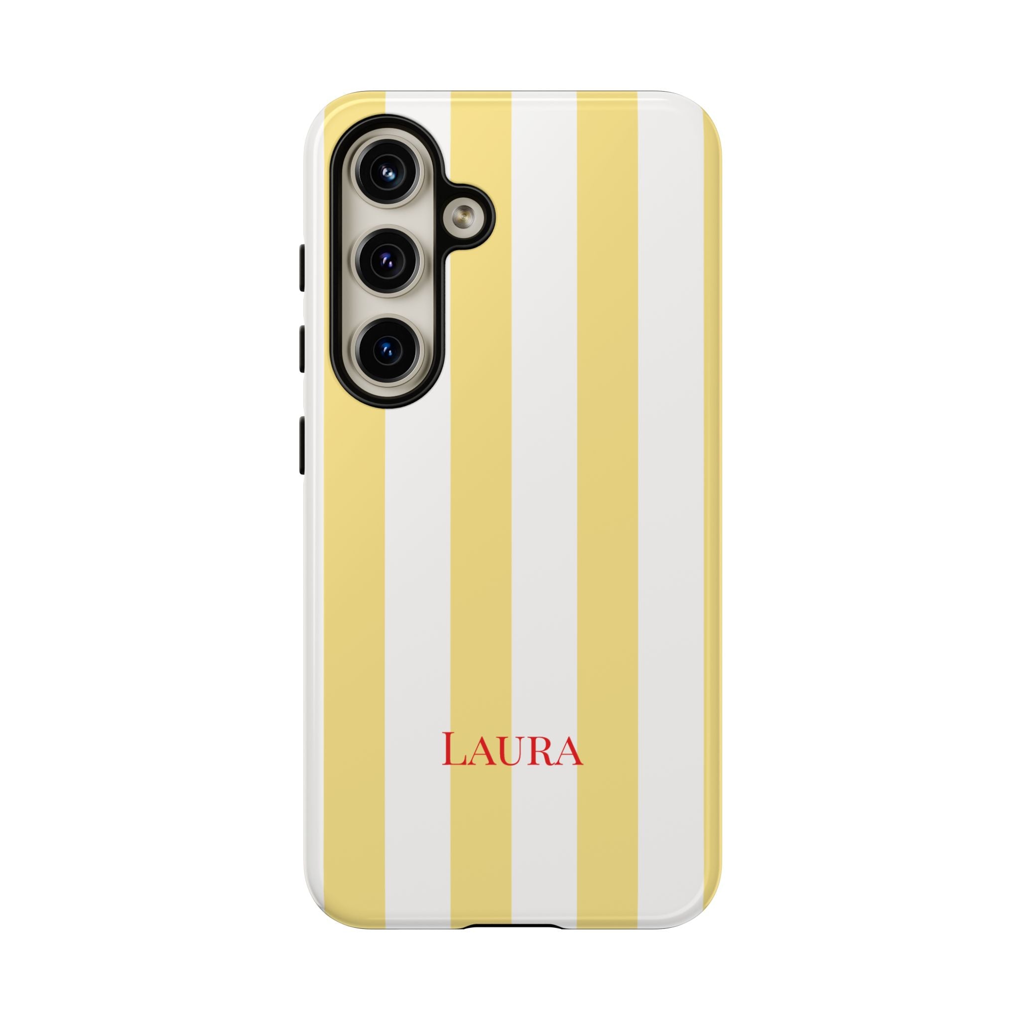 YELLOW STRIPES – Personalisierte Handyhülle mit Dual-Layer-Schutz