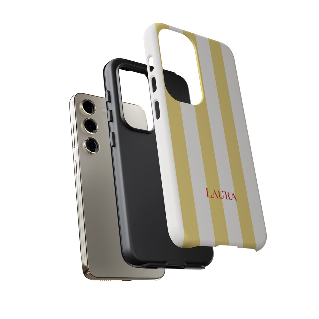 YELLOW STRIPES – Personalisierte Handyhülle mit Dual-Layer-Schutz