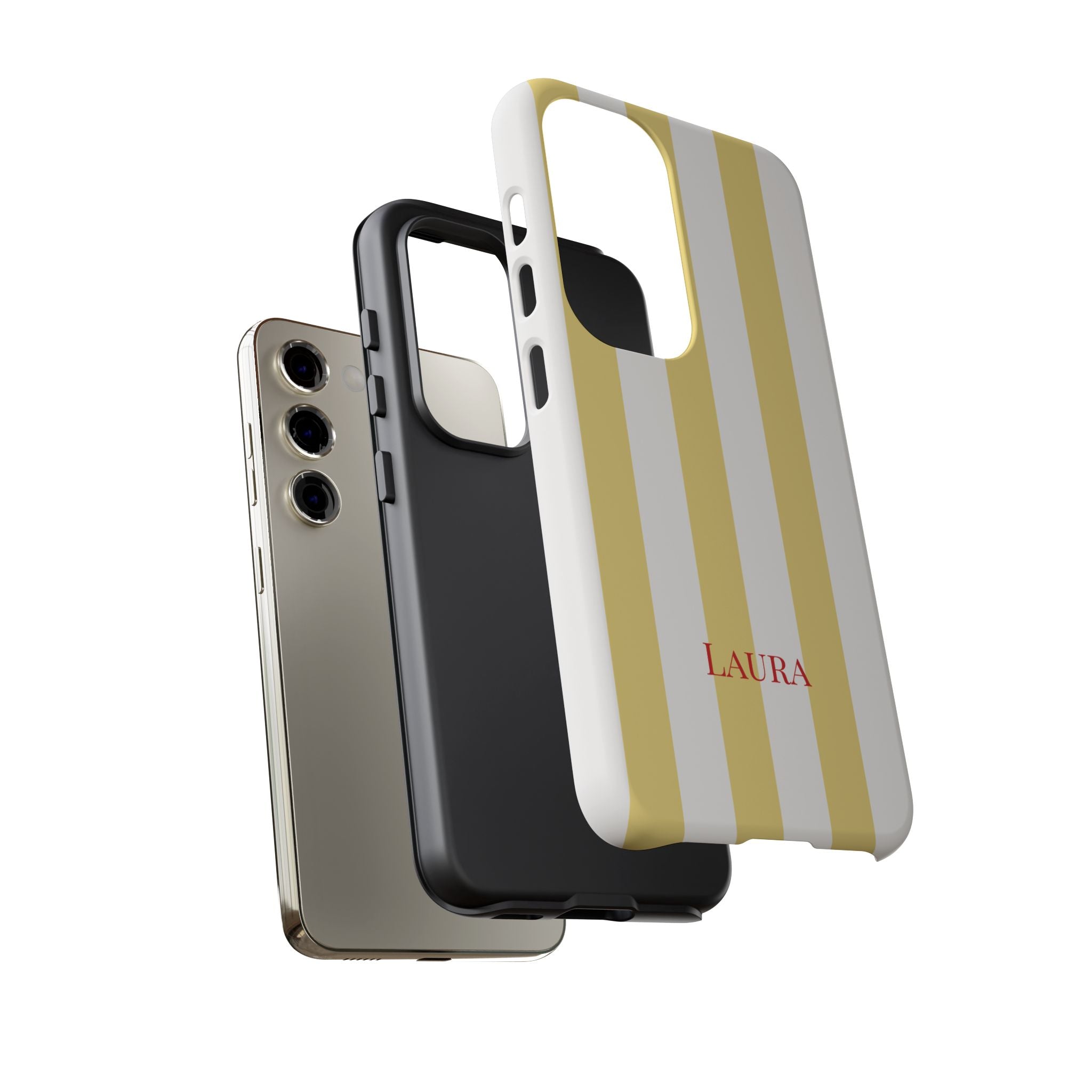 YELLOW STRIPES – Personalisierte Handyhülle mit Dual-Layer-Schutz