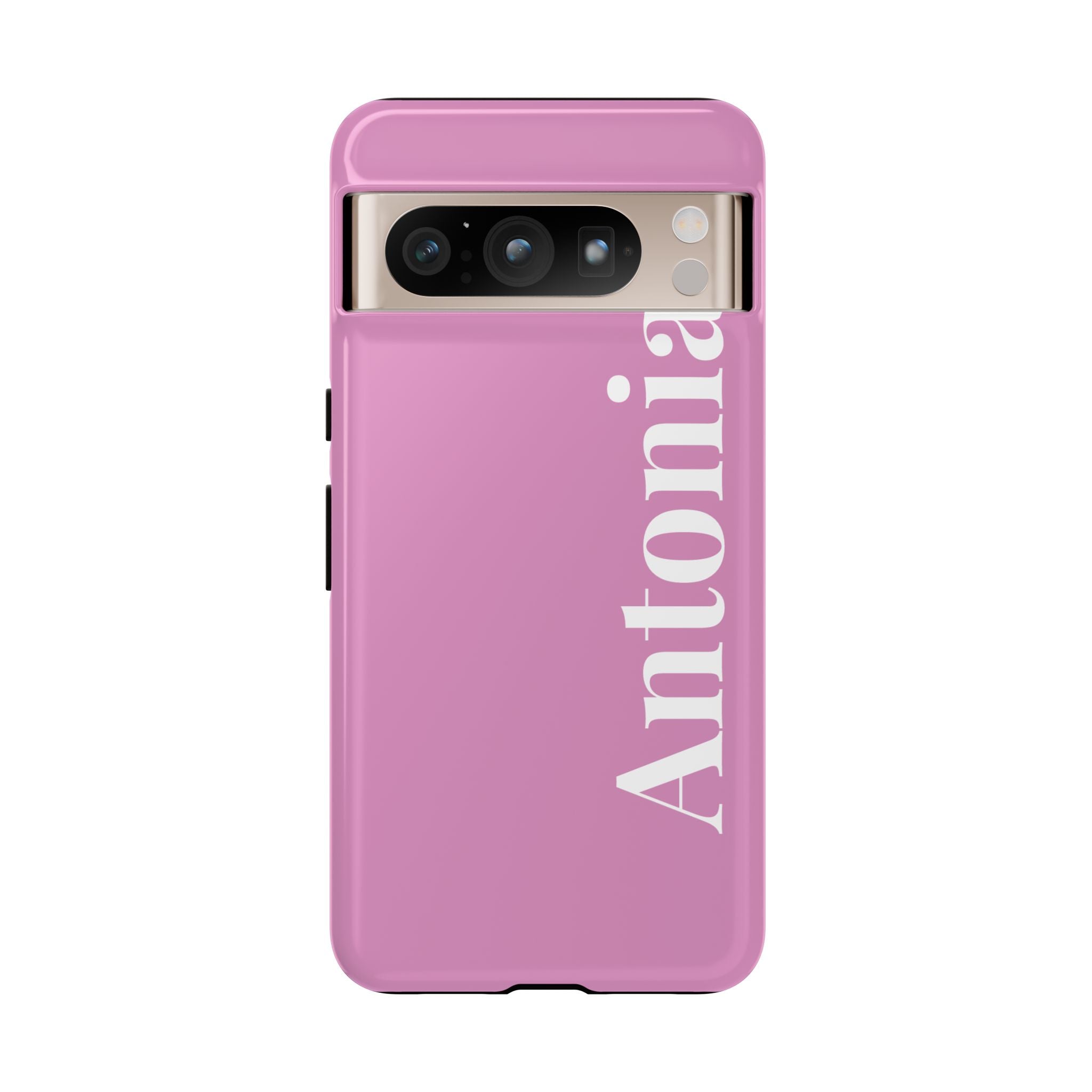 PINK BOLD NAME – Personalisierte Handyhülle mit Dual-Layer-Schutz