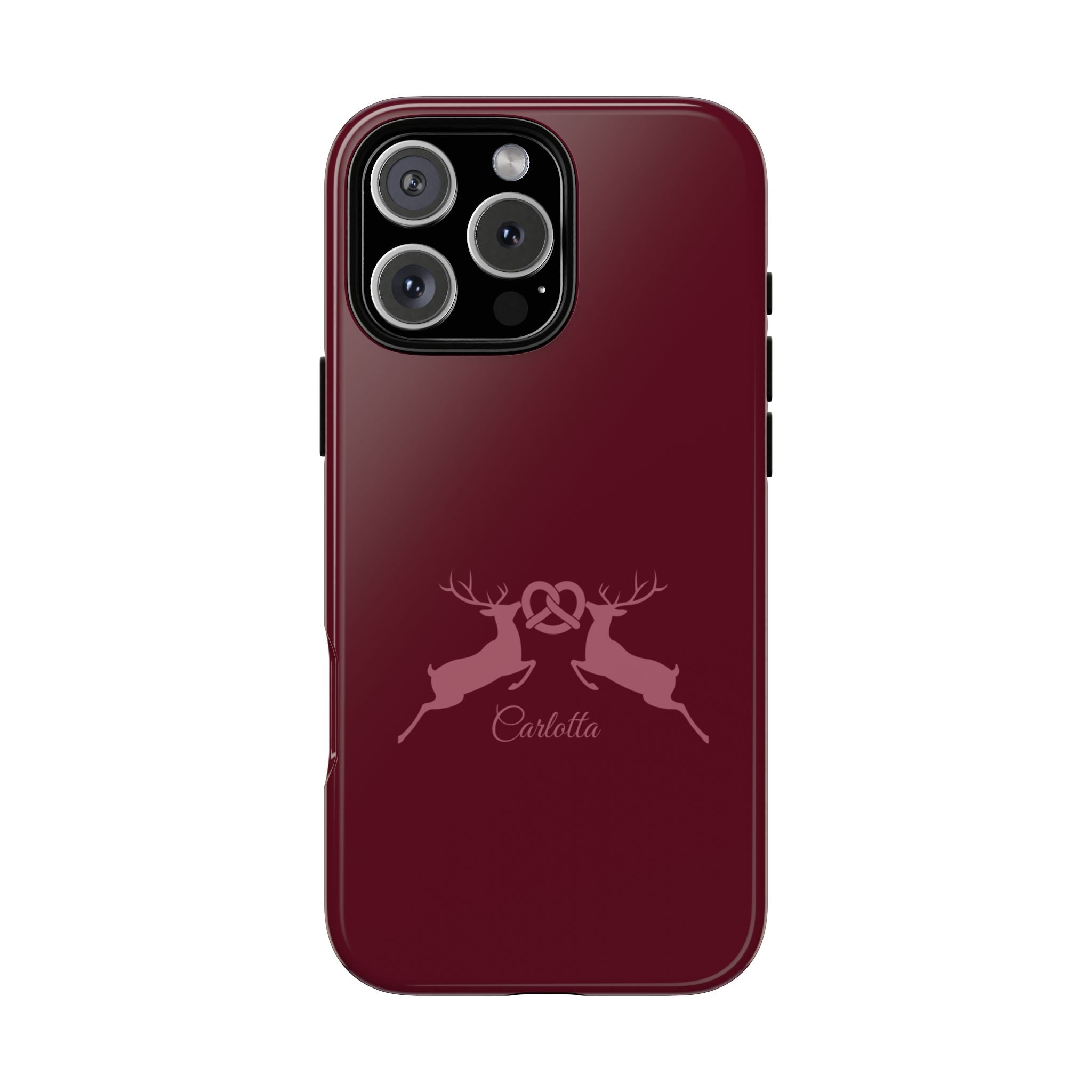 HIRSCH BORDEAUX – Personalisierte Handyhülle mit Dual-Layer-Schutz